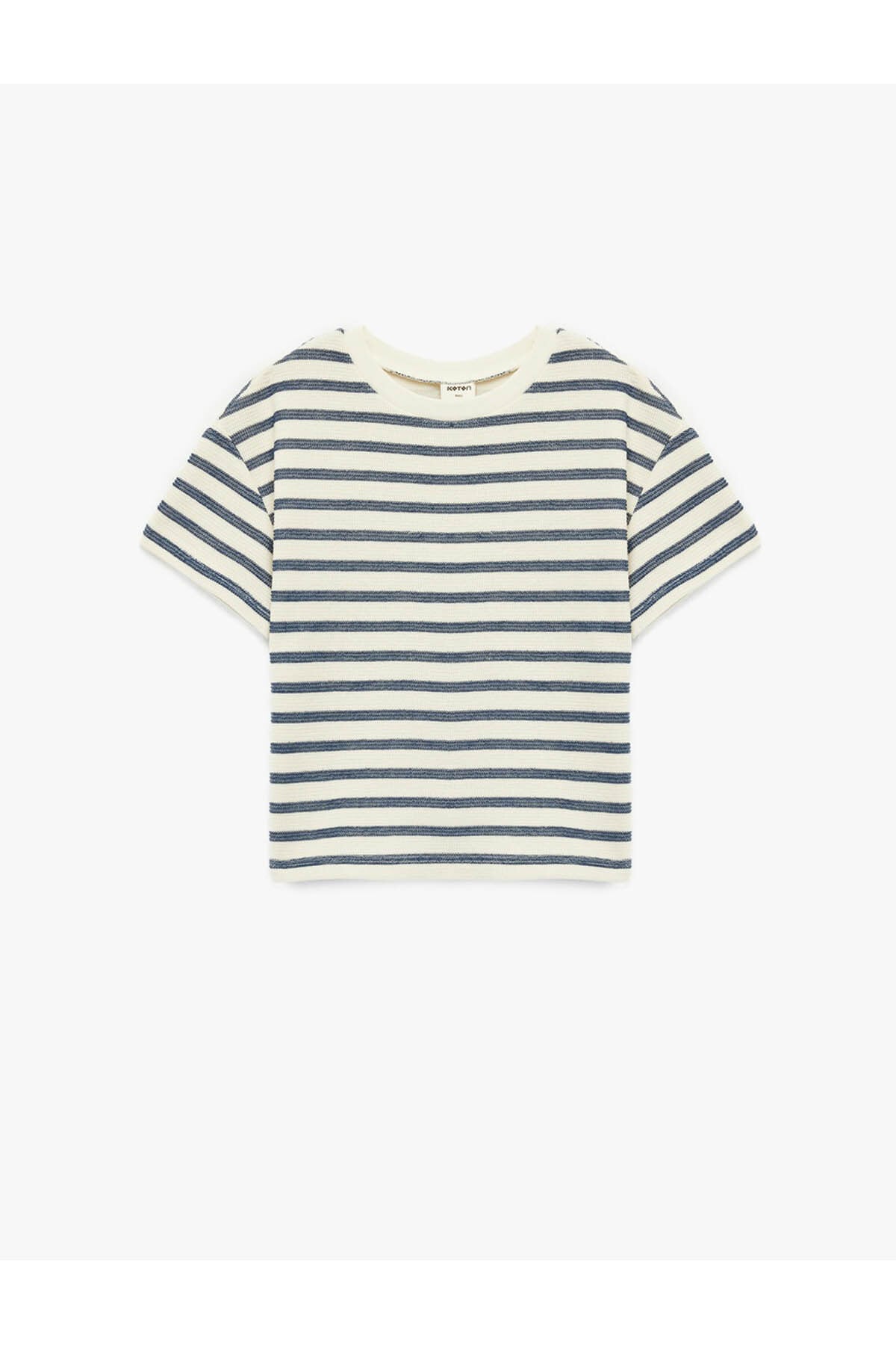 Çizgili Ekru Erkek Bebek T-Shirt 6SMB10017TK