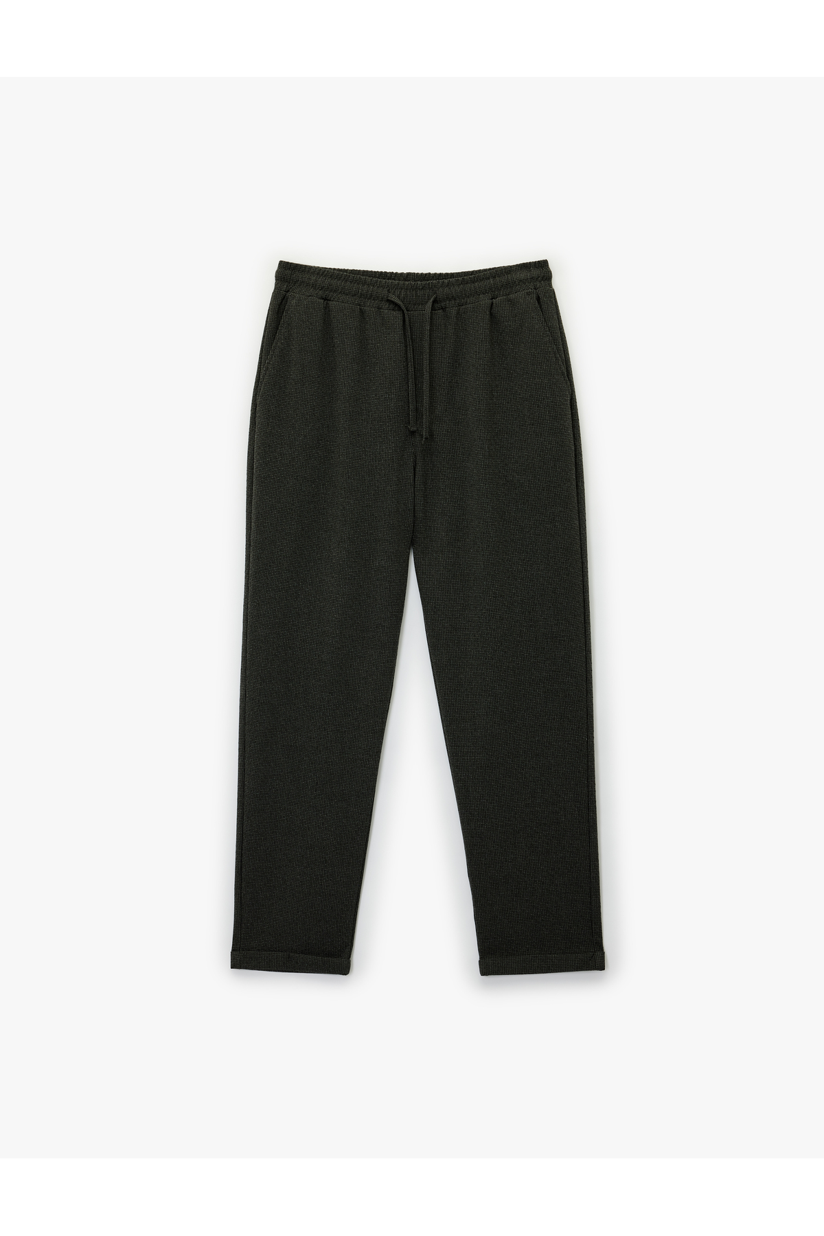 Duble Paça Cepli Viskon Karışımlı Beli Bağcıklı Pantolon