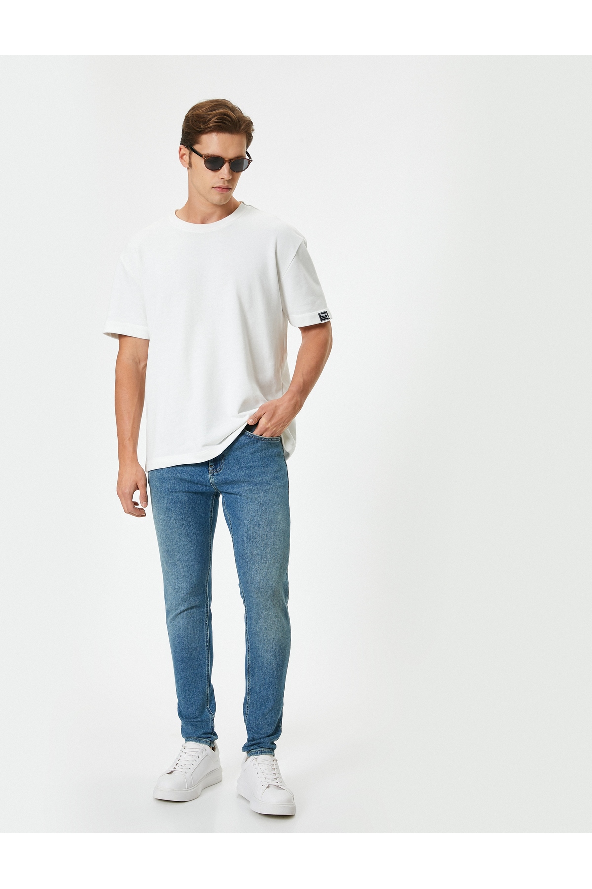 Düğmeli Standart Bel Super Skinny Fit Kot Pantolon - Justin Jean