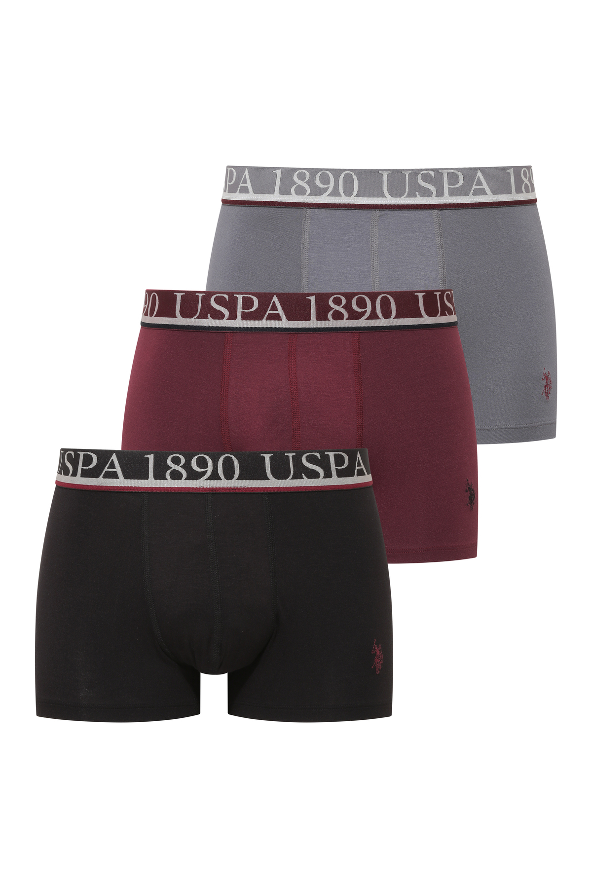 Erkek Antrasit - Mürdüm - Siyah 3 lü Boxer