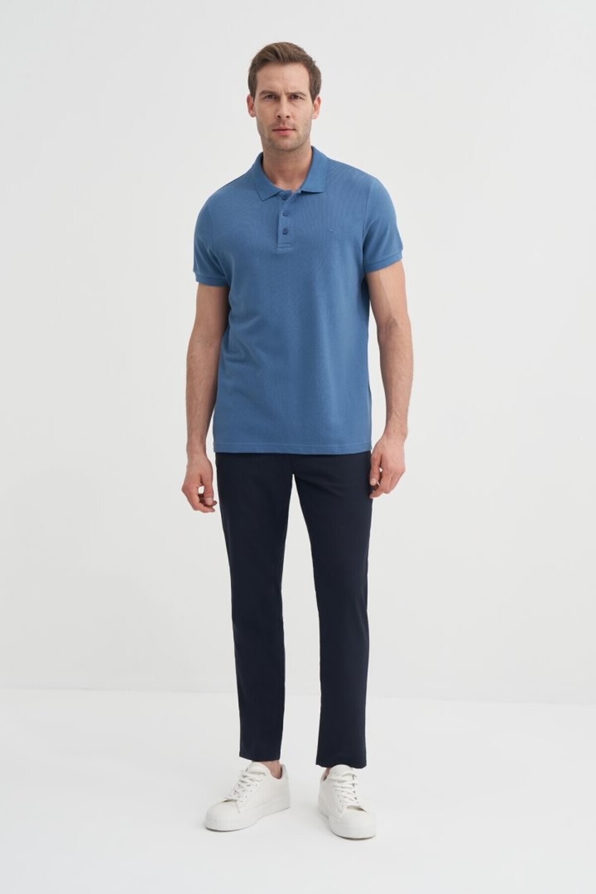 Erkek Polo Yaka Tshirt 46130 Koyu Mavi