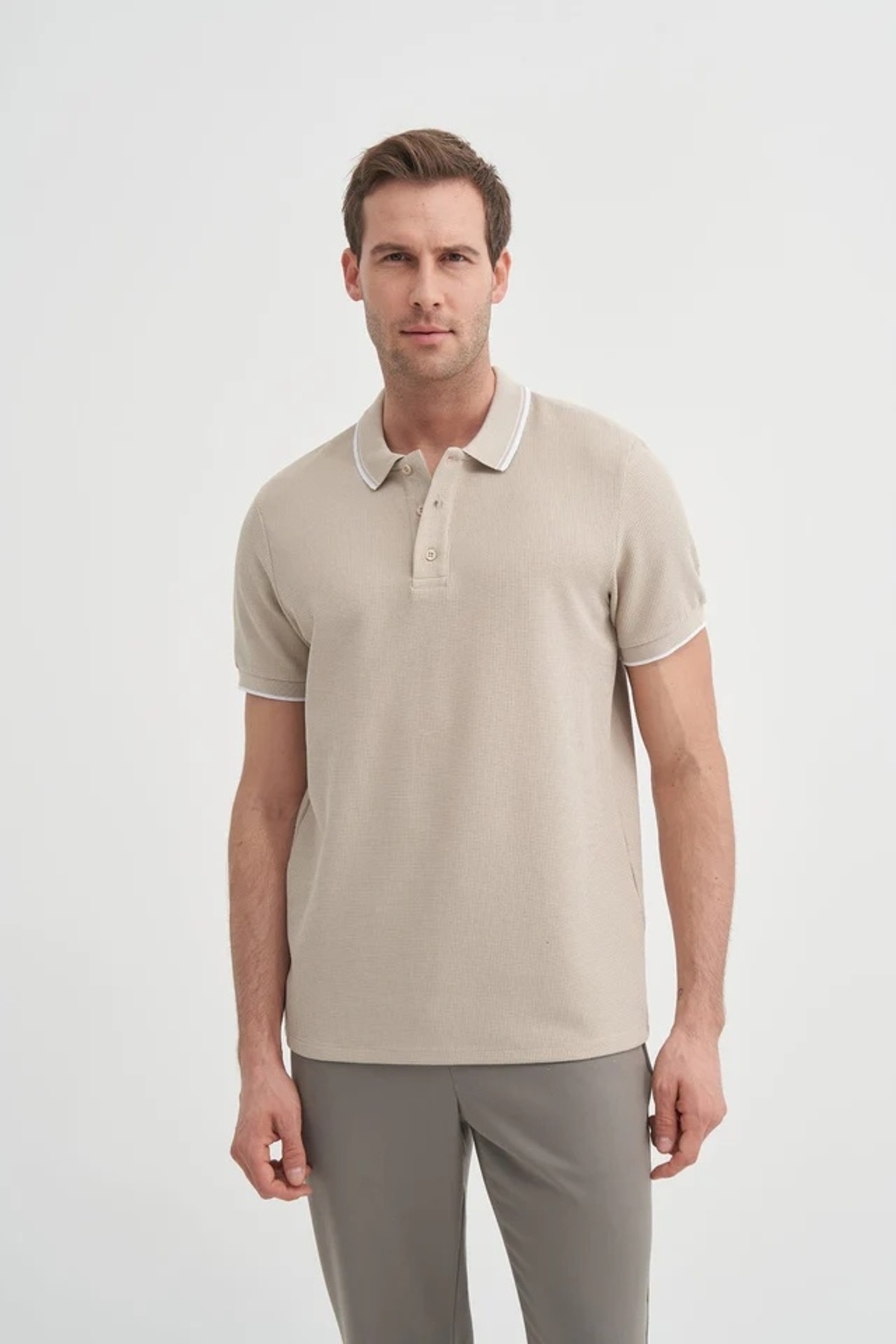 Erkek T-shirt 42470 BEJ