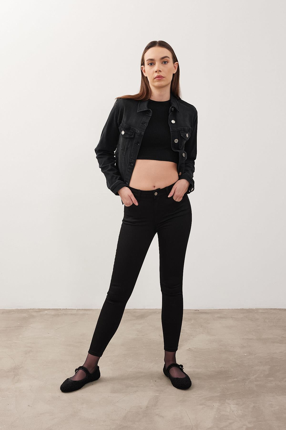 Gabriella Siyah Powerstretch Skinny Jean Pantolon - Siyah