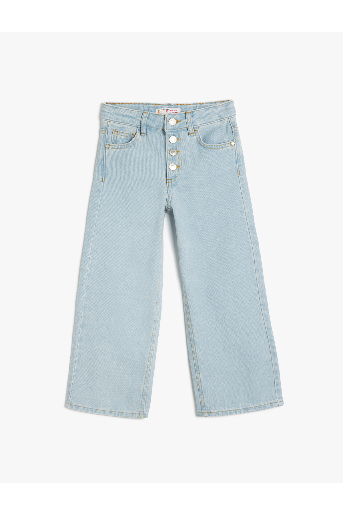 Geniş Paça Kot Pantolon Cepli Pamuklu - Wide Leg Jean