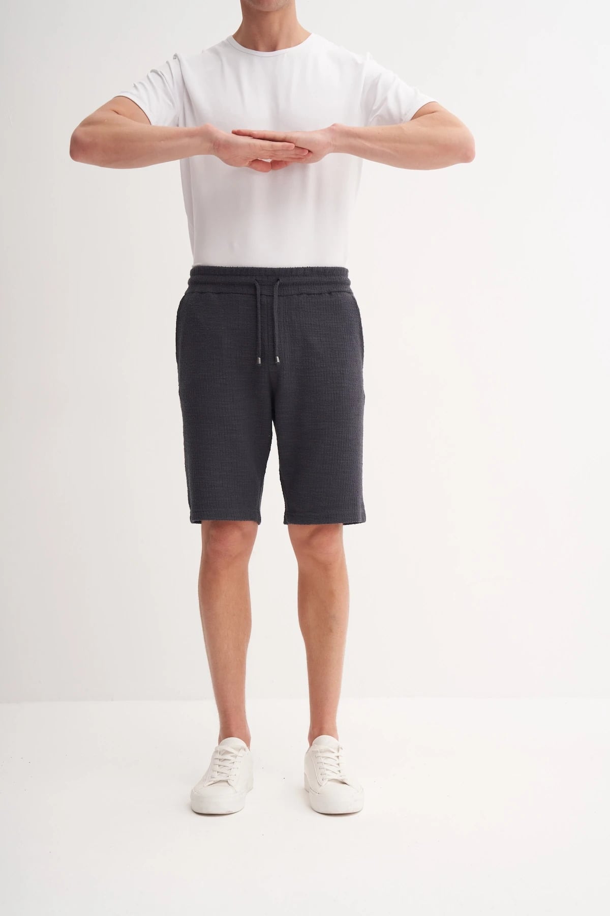 Jakarlı Regular Fit Örme Bermuda Şort 6073