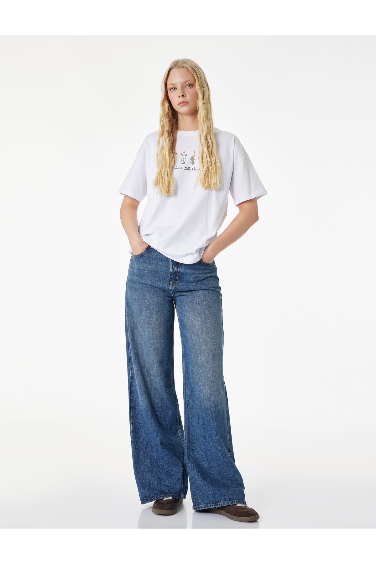 Kadın T-shirt 6SAL10068IK EKRU
