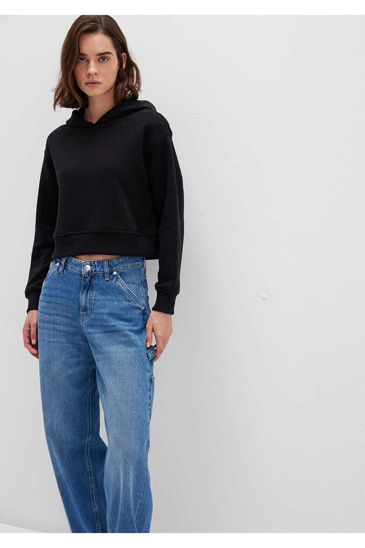 Kapüşonlu Siyah Sweatshirt 1S10386-900