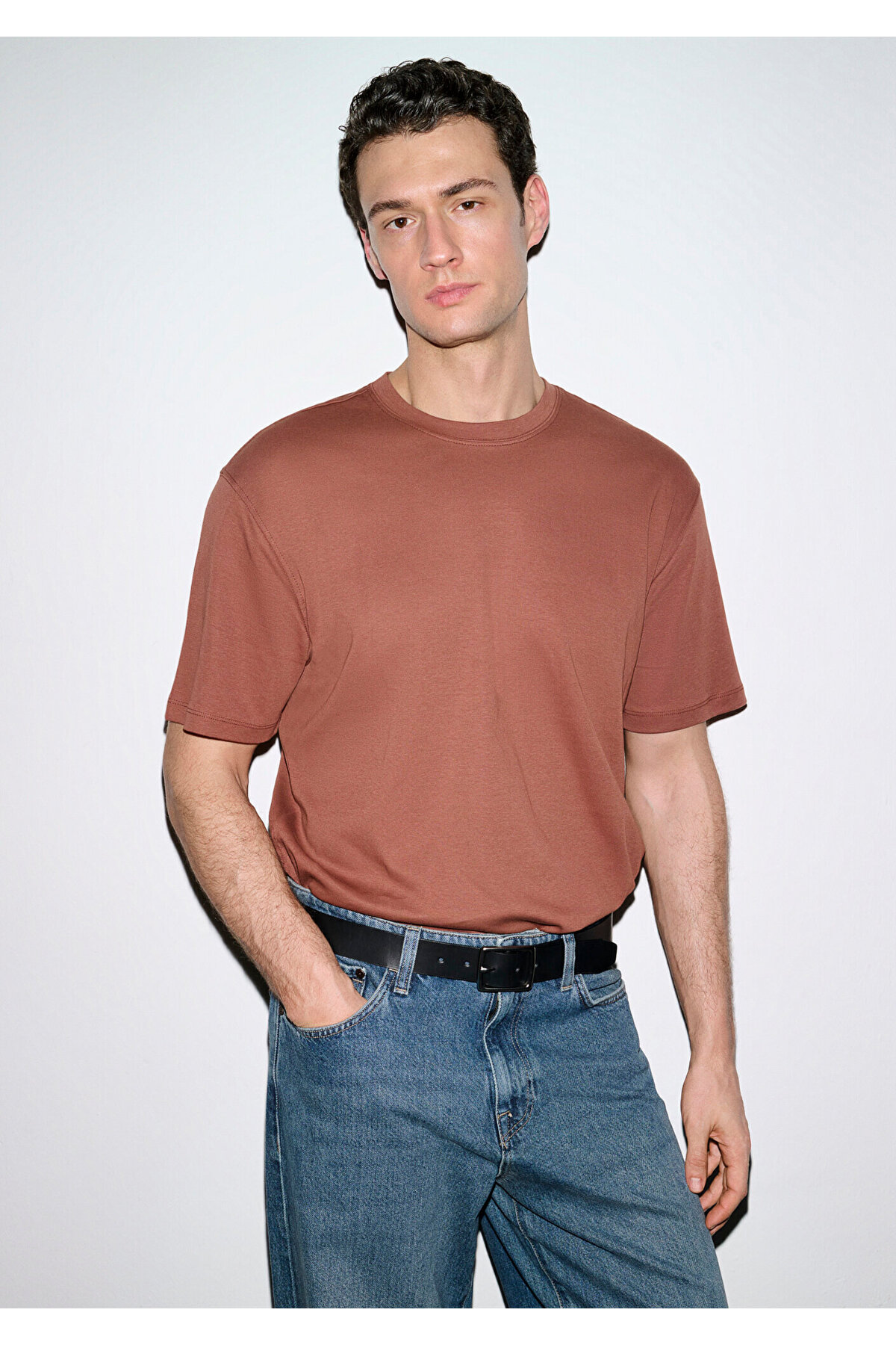Kiremit Basic Tişört Loose Fit / Bol Rahat Kesim 0613168-70250
