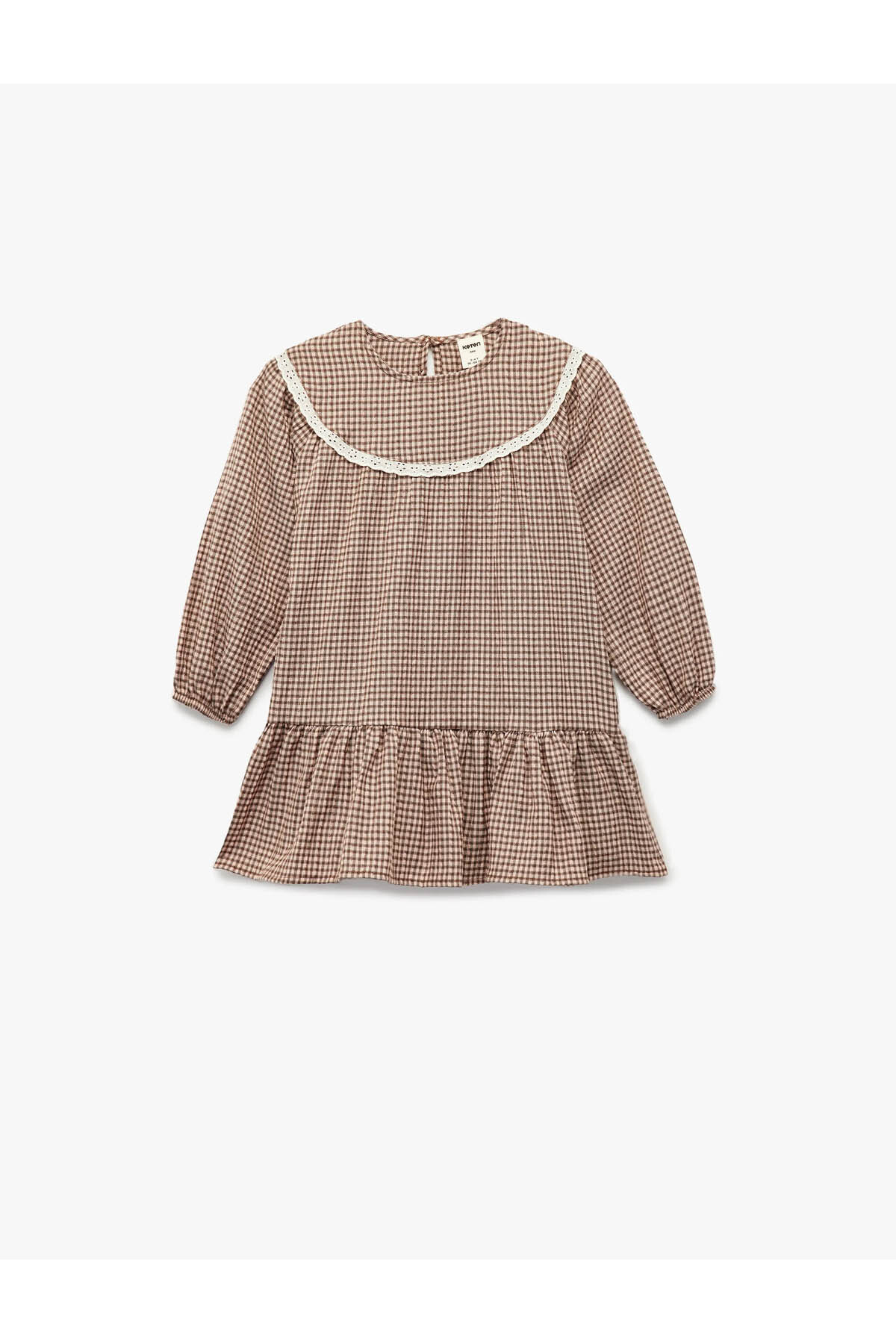 Kız Bebek Elbise 6WMG80021AW KAHVERENGİ EKOSE