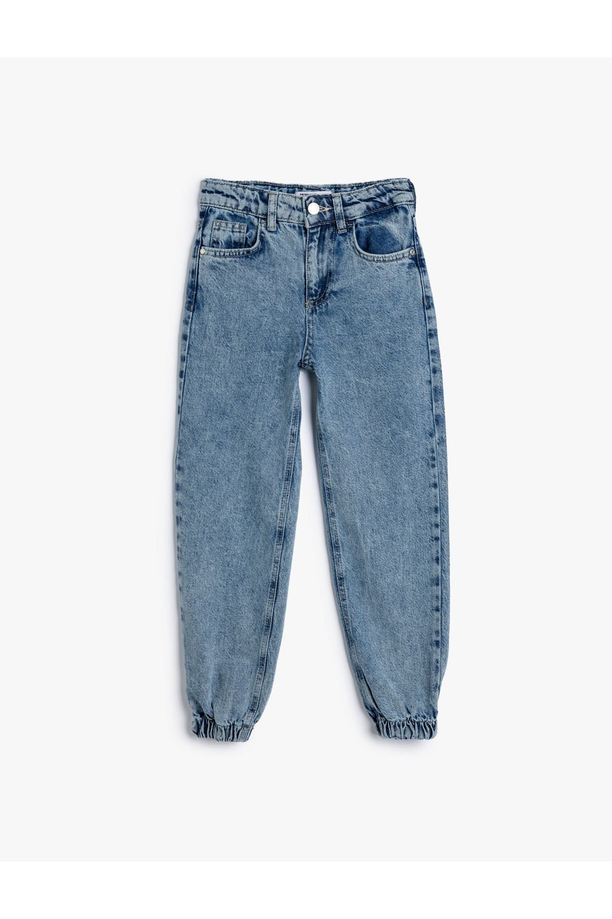 Kot Pantolon Beli ve Paçası Lastikli Pamuklu - Jegging Jean
