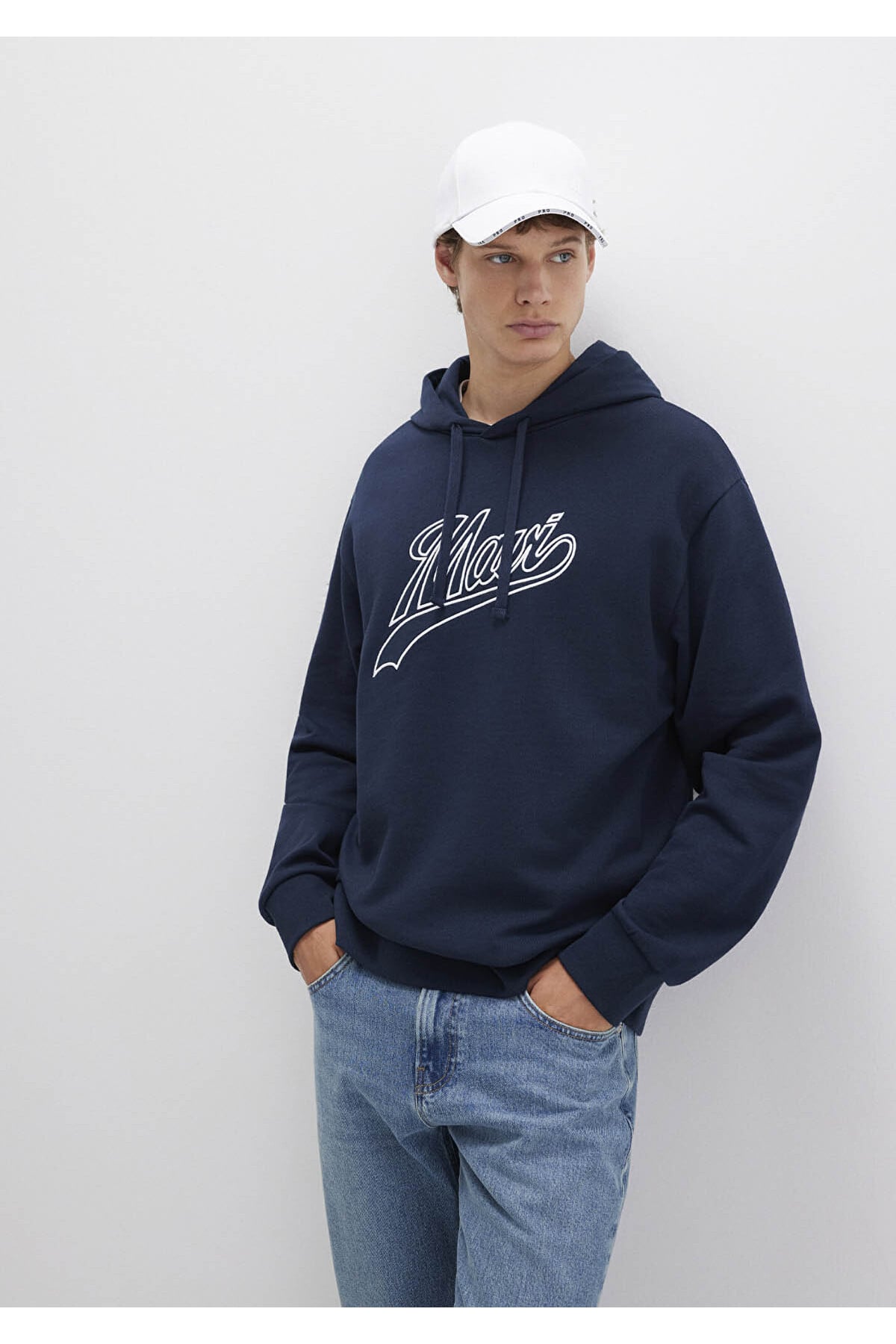 Logo Kapüşonlu Lacivert Erkek Sweatshirt M0S10469-70490