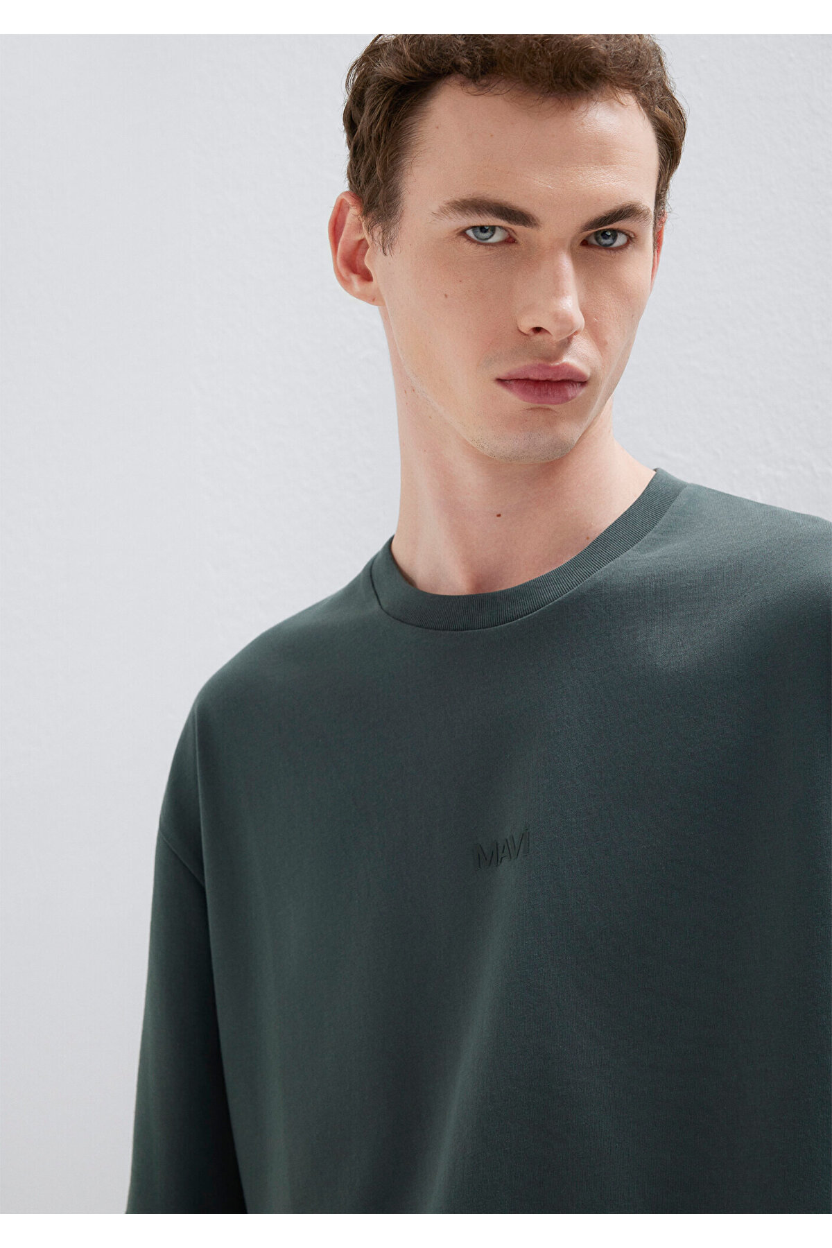 Logo Yeşil Basic Tişört Relaxed Fit / Rahat Kesim 0613093-71598