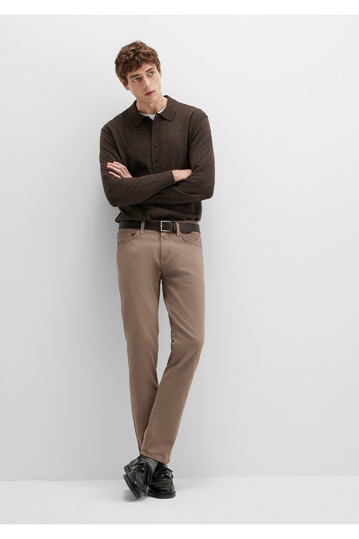 Marcus Kahverengi Comfort Gabardin Pantolon 0035189452