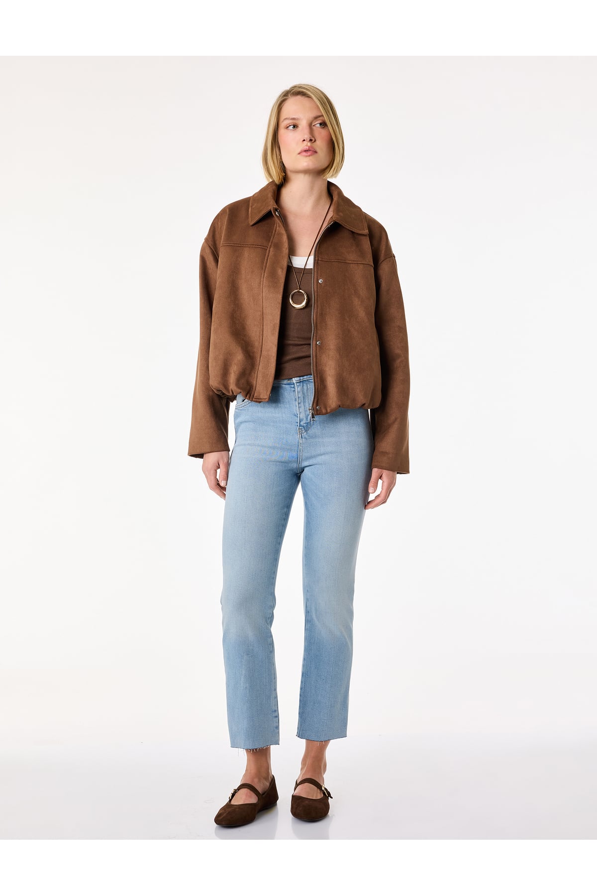 Normal Bel Dar Kesim Düğmeli Pamuklu İspanyol Paça Denim Pantolon - Flare Jeans