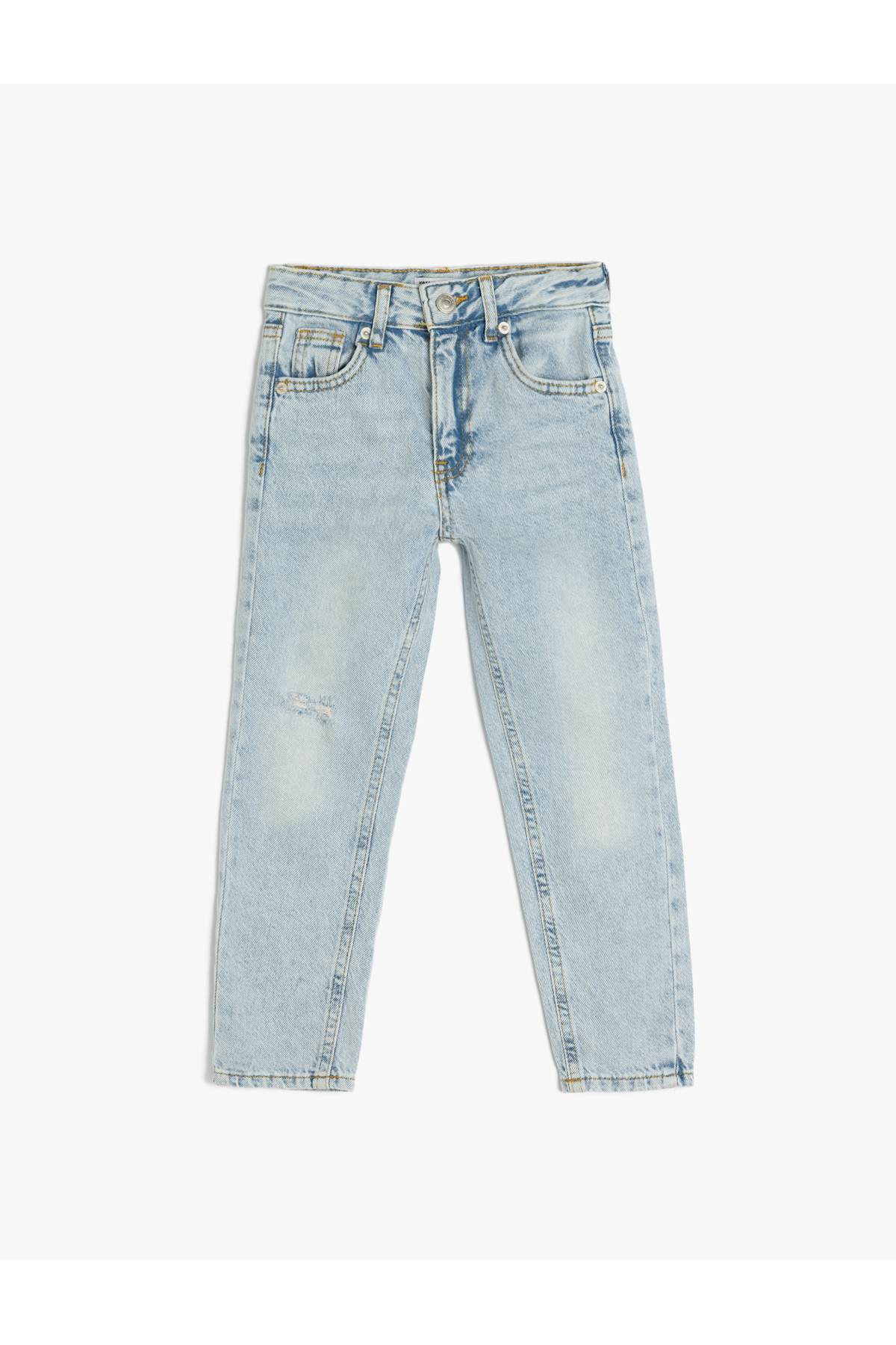 Pamuklu Beli Ayarlanabilir Lastikli Denim Pantolon