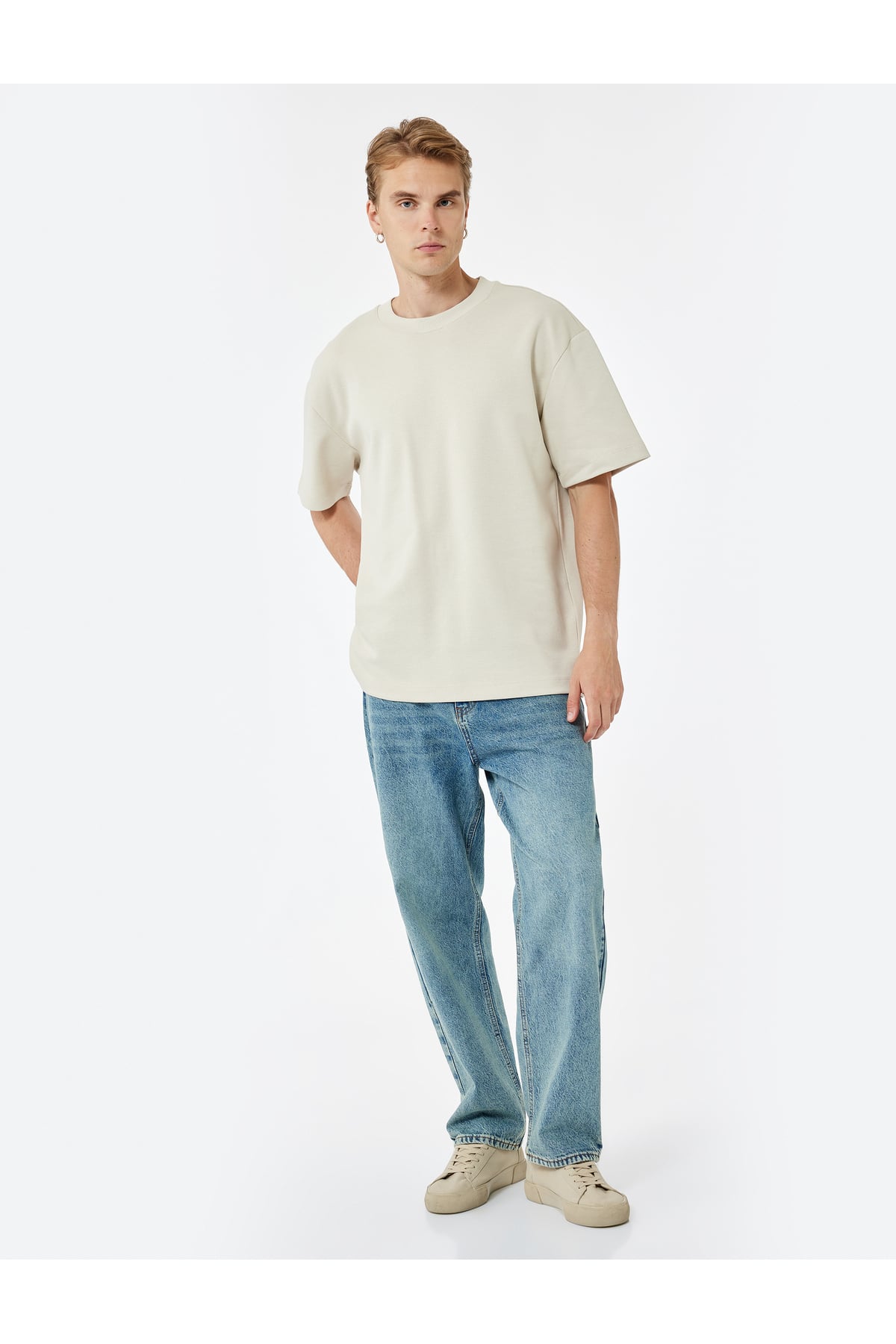 Pamuklu Cep Detaylı Bol Baggy Jean Pantolon