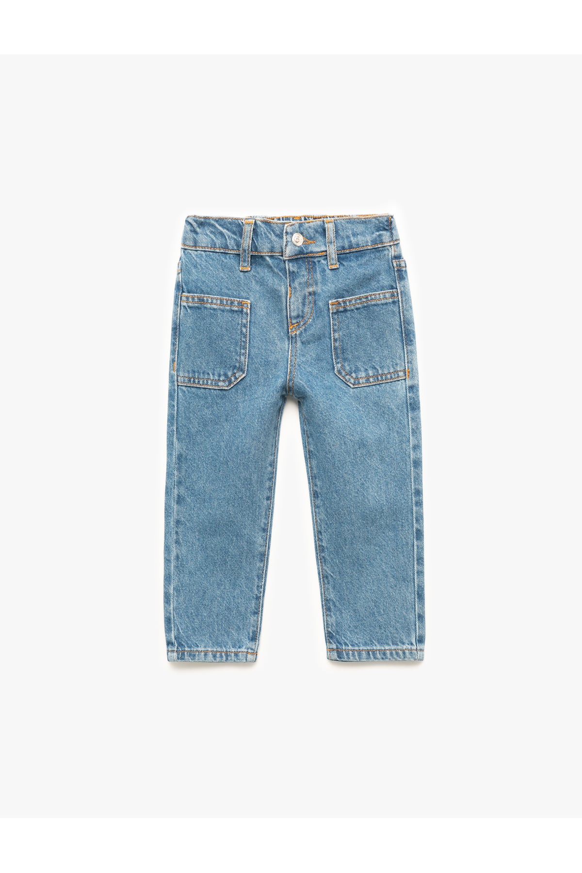 Pamuklu Cep Detaylı Denim Pantolon