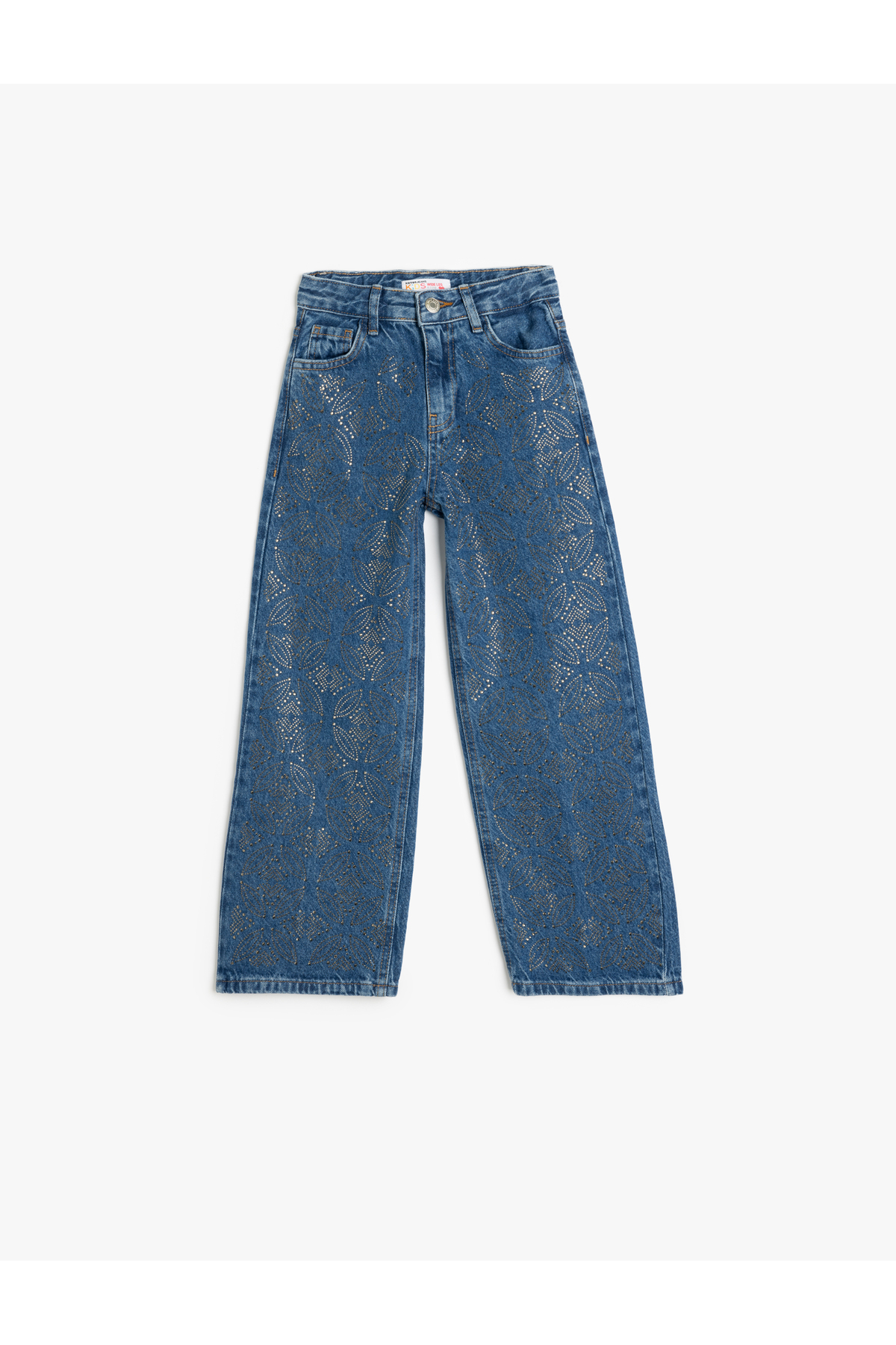 Pamuklu Cep Detaylı Geniş Paça Denim Pantolon