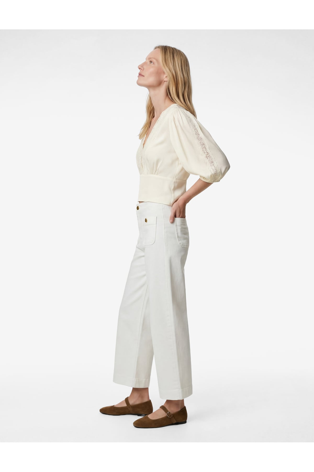 Pamuklu Cepli Normal Bel Culotte Pantolon - Culotte Jeans