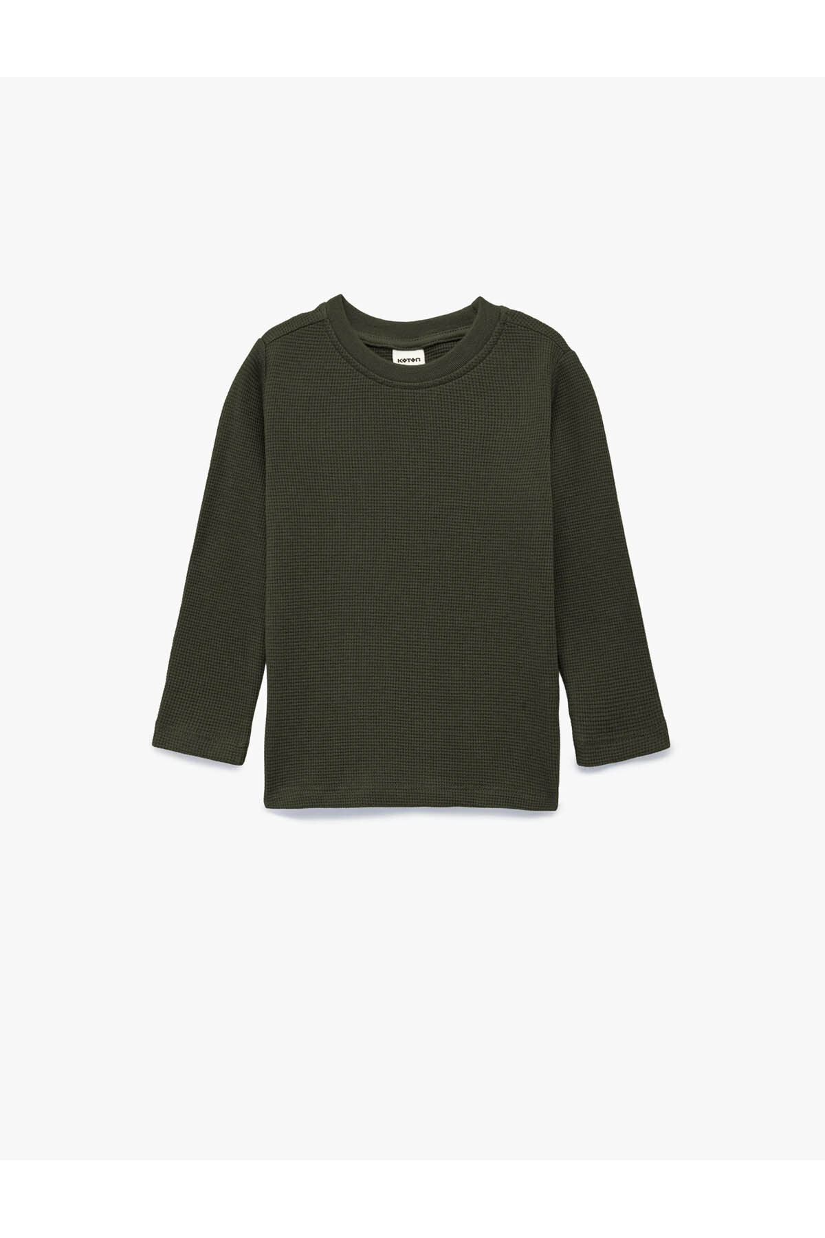Pamuklu Dokulu Basic Antrasit Erkek Bebek Uzun Kollu T-shirt 6WMB10284TK