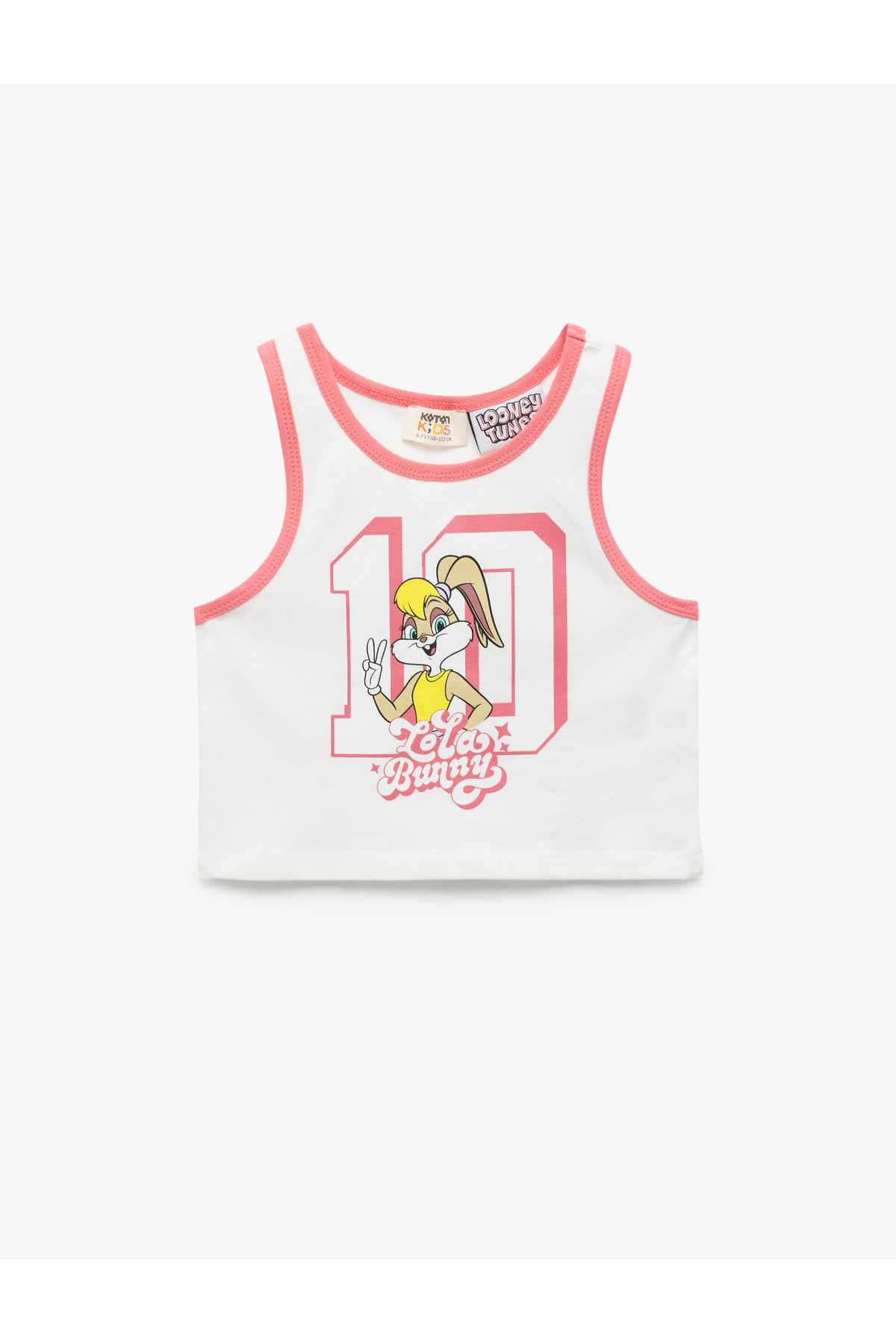Pamuklu Lisanslı Bisiklet Yaka Baskılı Lola Bunny Crop Atlet