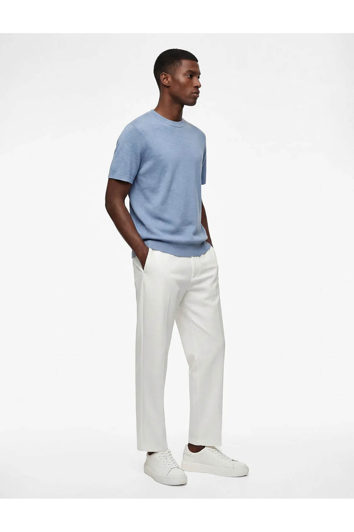 Regular Fit Cepli Beli Bağcıklı Kumaş Pantolon