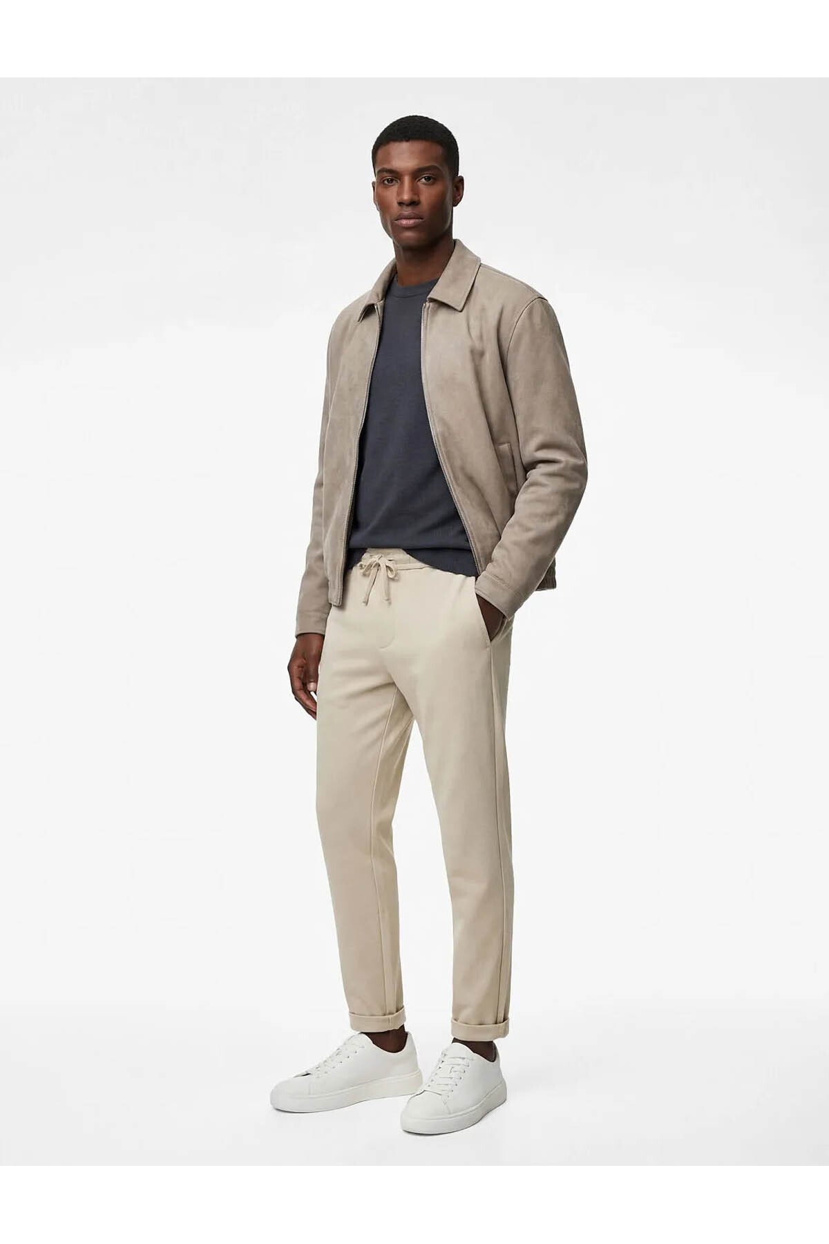 Regular Fit Cepli Beli Bağcıklı Kumaş Pantolon