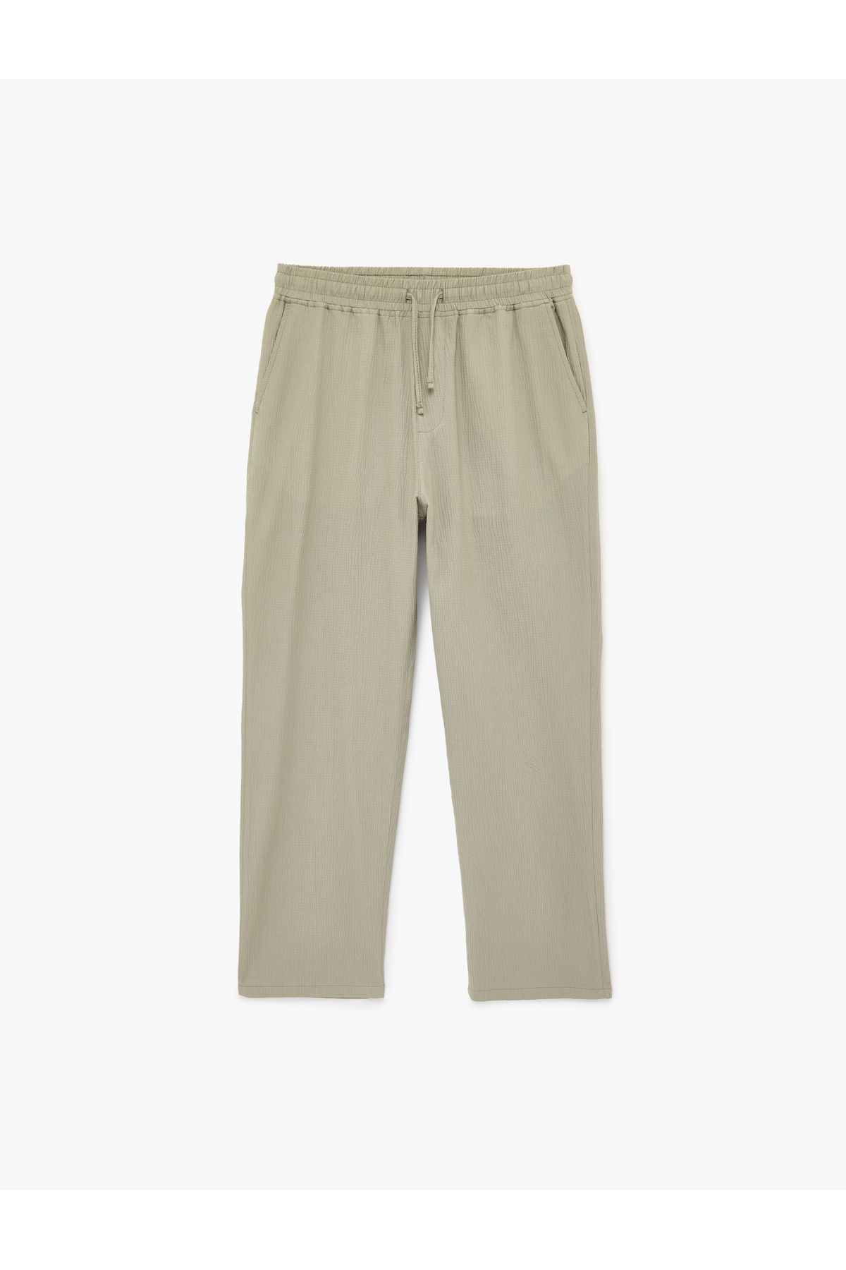 Regular Fit Cepli Krinkıl Beli Bağcıklı Chino Pantolon