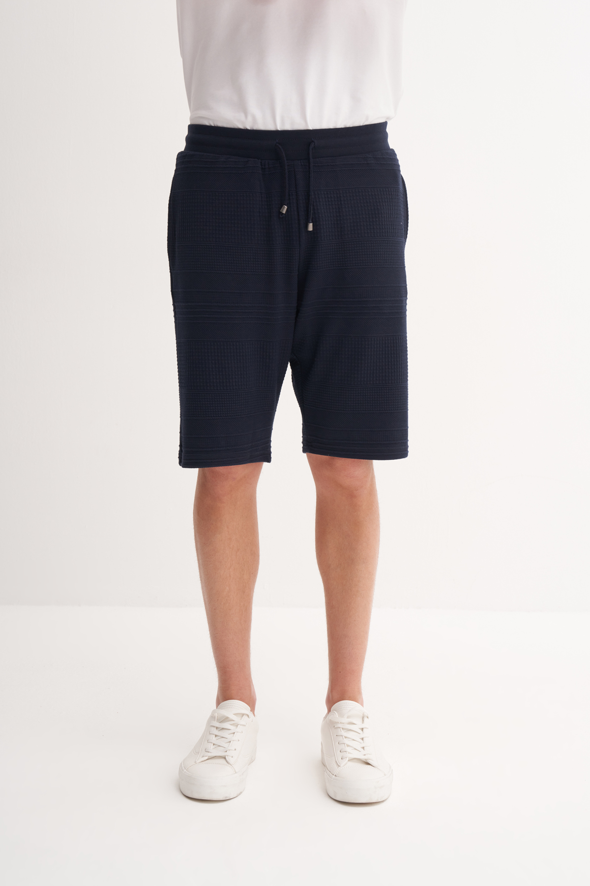 Regular Fit Örme Dokulu Bermuda Şort