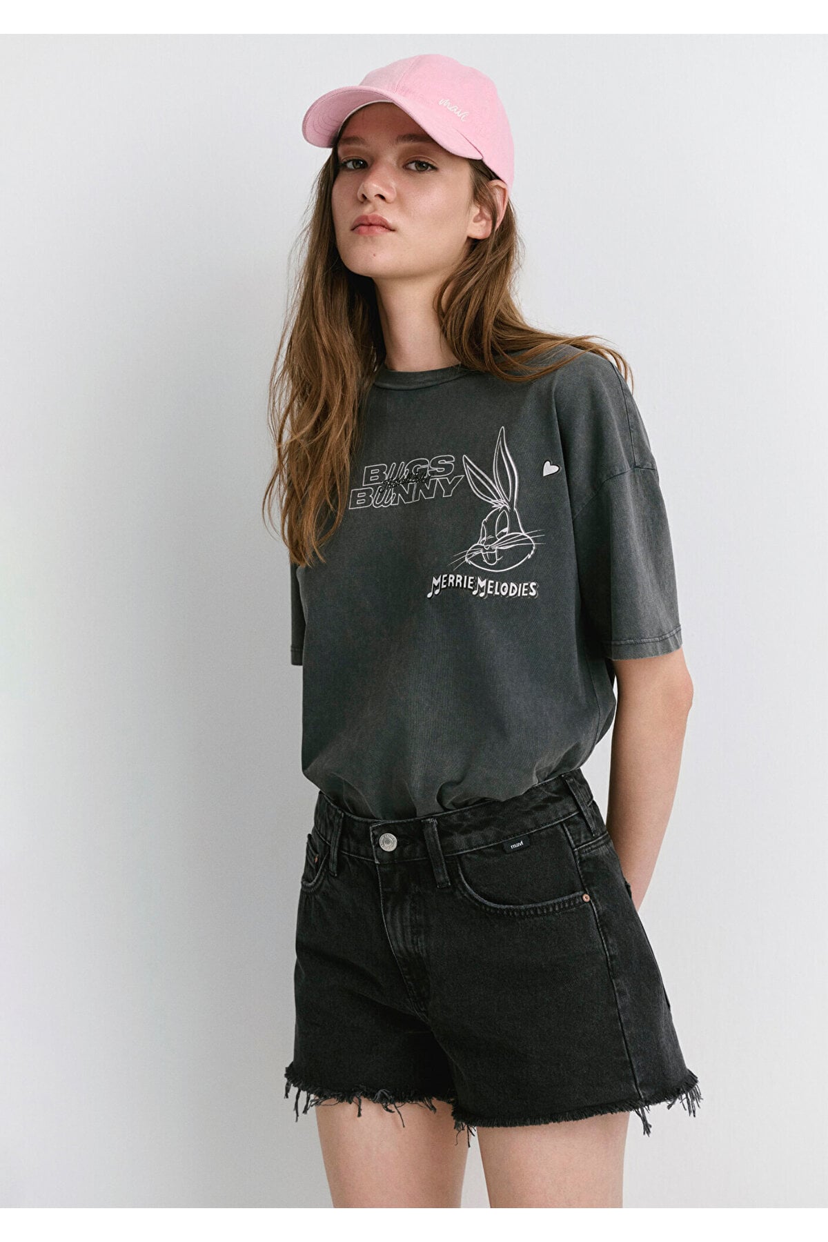 Rosie 90lar Yırtıklı Antrasit Jean Şort 1447481224