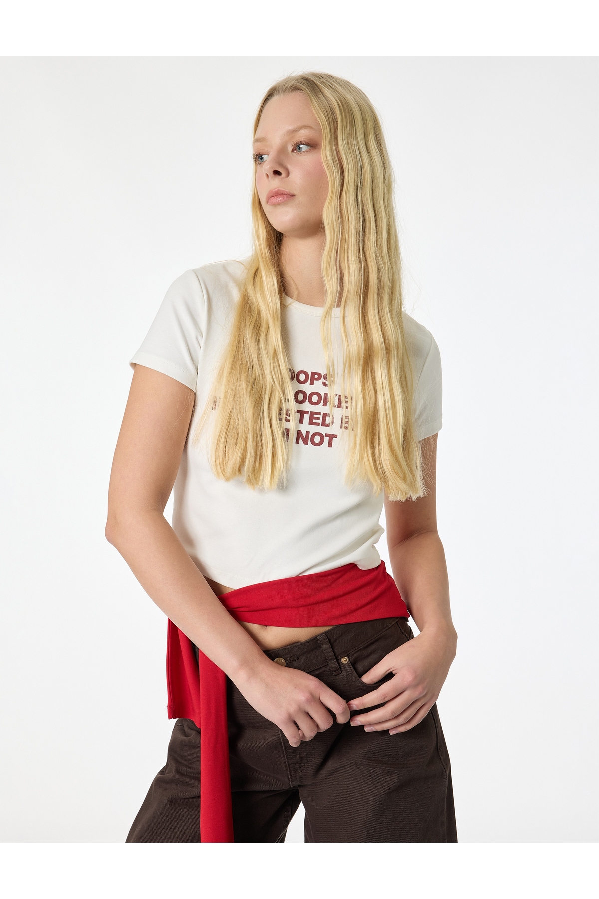 Slim Fit Kısa Kollu Bisiklet Yaka Baskılı Tişört