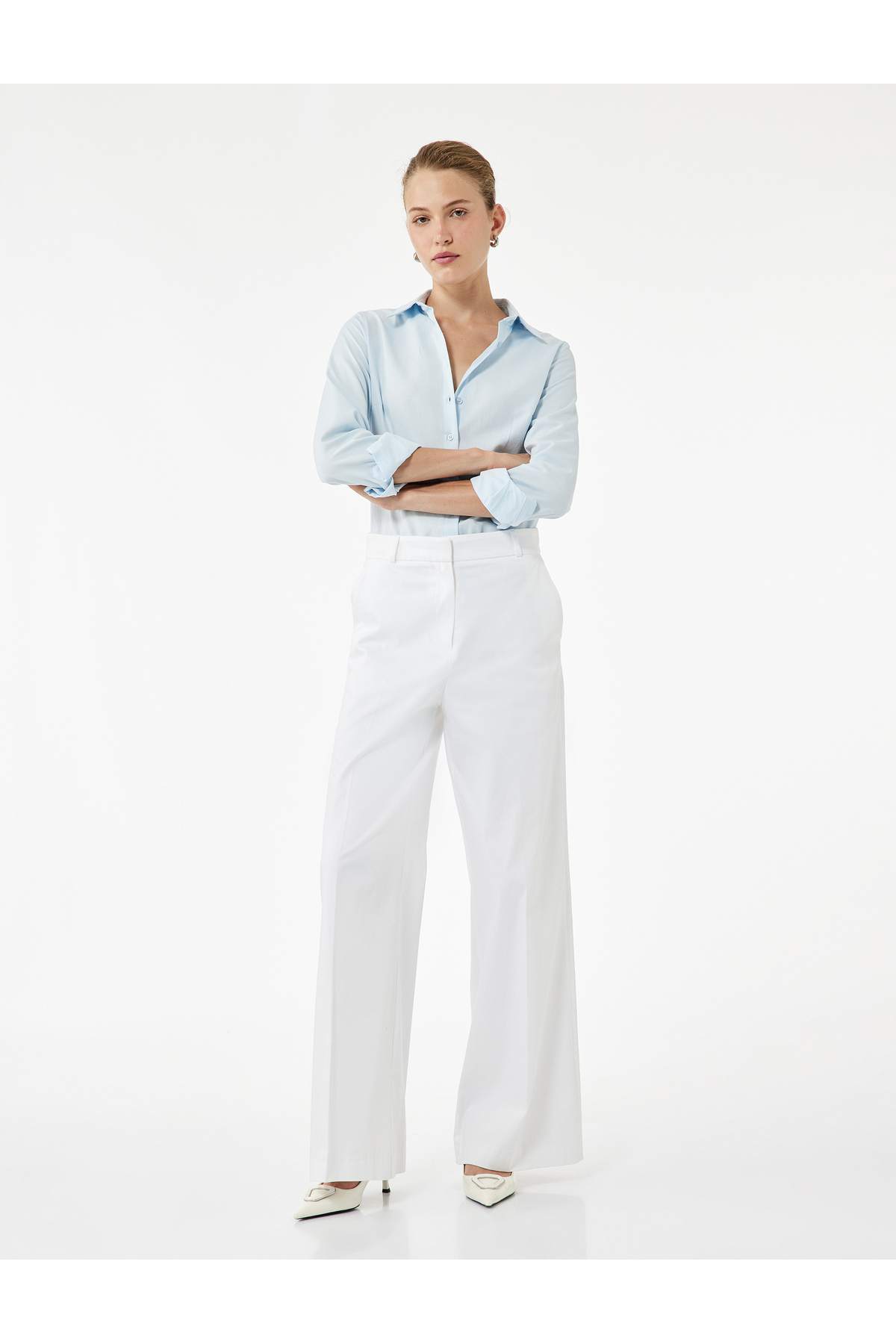 Slim Fit Uzun Kollu Klasik Yaka Poplin Gömlek