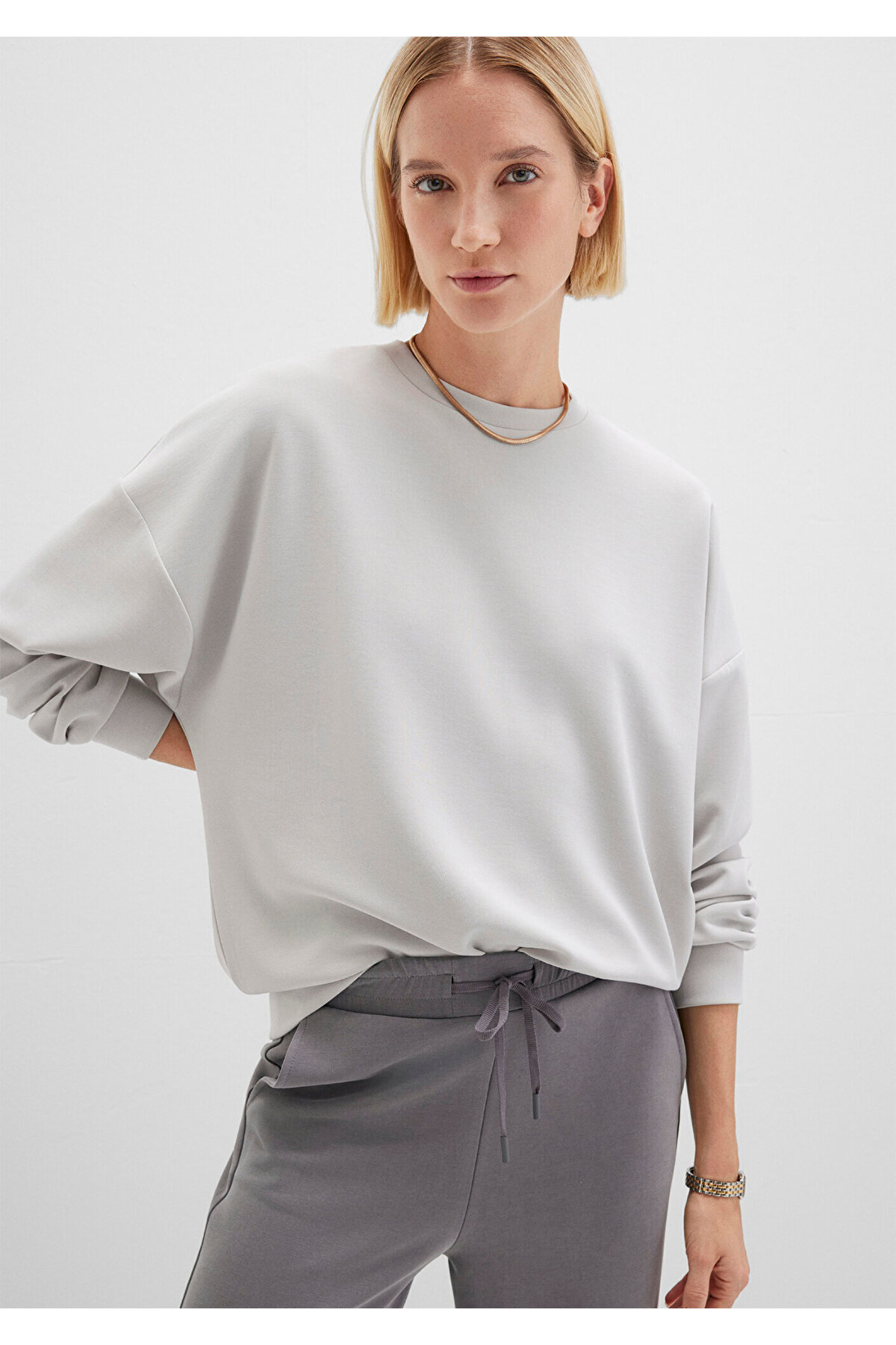 Soft-Premium Gri (TENCEL™) Modal Karışımlı Sweatshirt 168837-70074