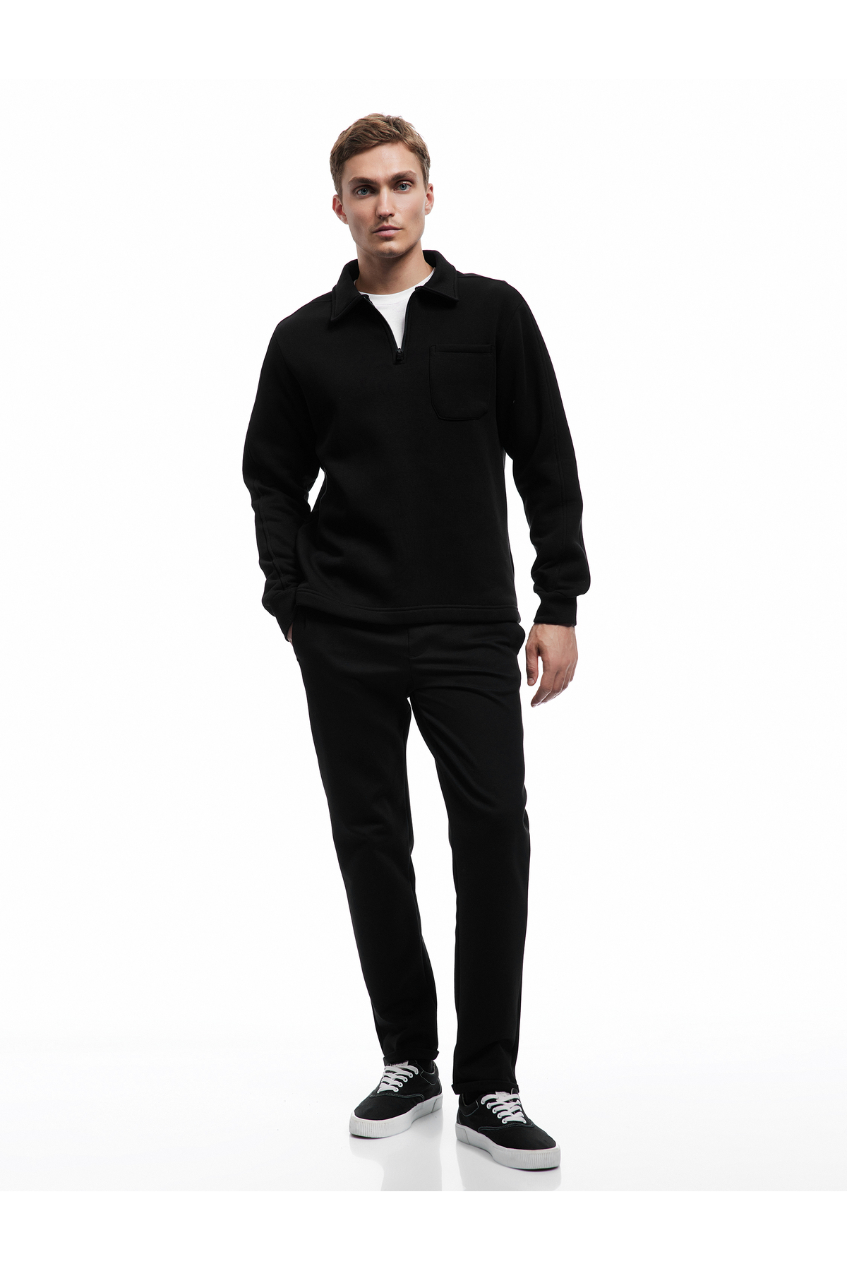Straight Fit Cep Detaylı Rahat Kesim Beli Bağcıklı Pantolon