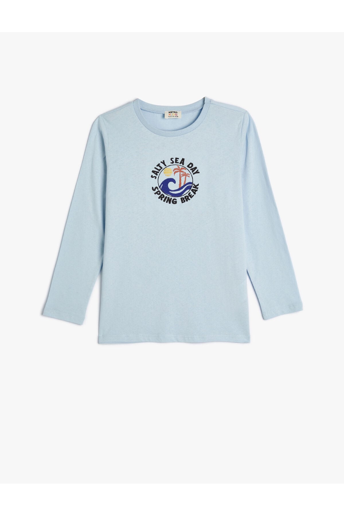 Sweatshirt Yaz Temalı Baskılı Uzun Kollu Bisiklet Yaka Pamuklu