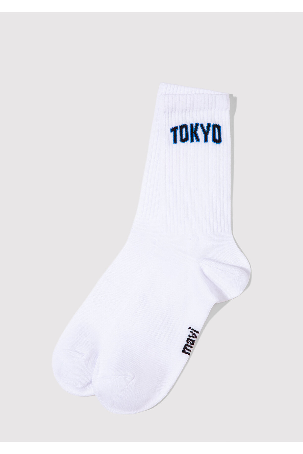 Tokyo Baskılı Beyaz Soket Çorap 0911967-620