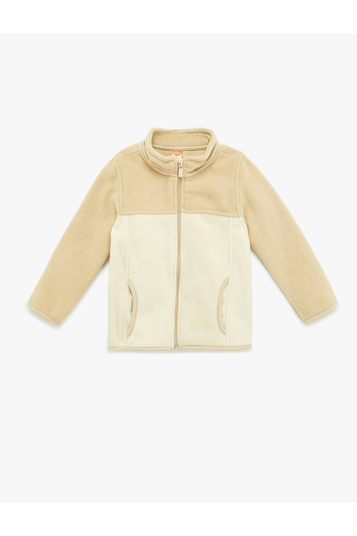 Uzun Kollu Dik Yaka Fermuarlı Polar Sweatshirt