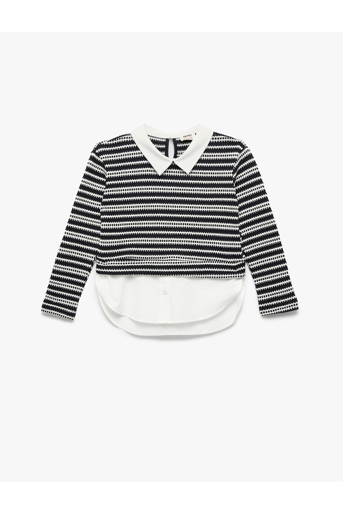 Uzun Kollu Gömlek Yaka Detaylı Sweatshirt