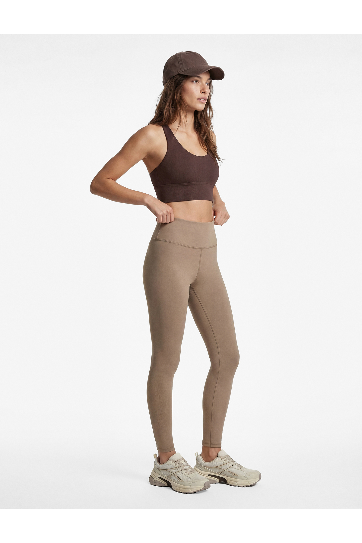 Yüksek Bel Dikiş Detaylı Slim Fit Spor Tayt