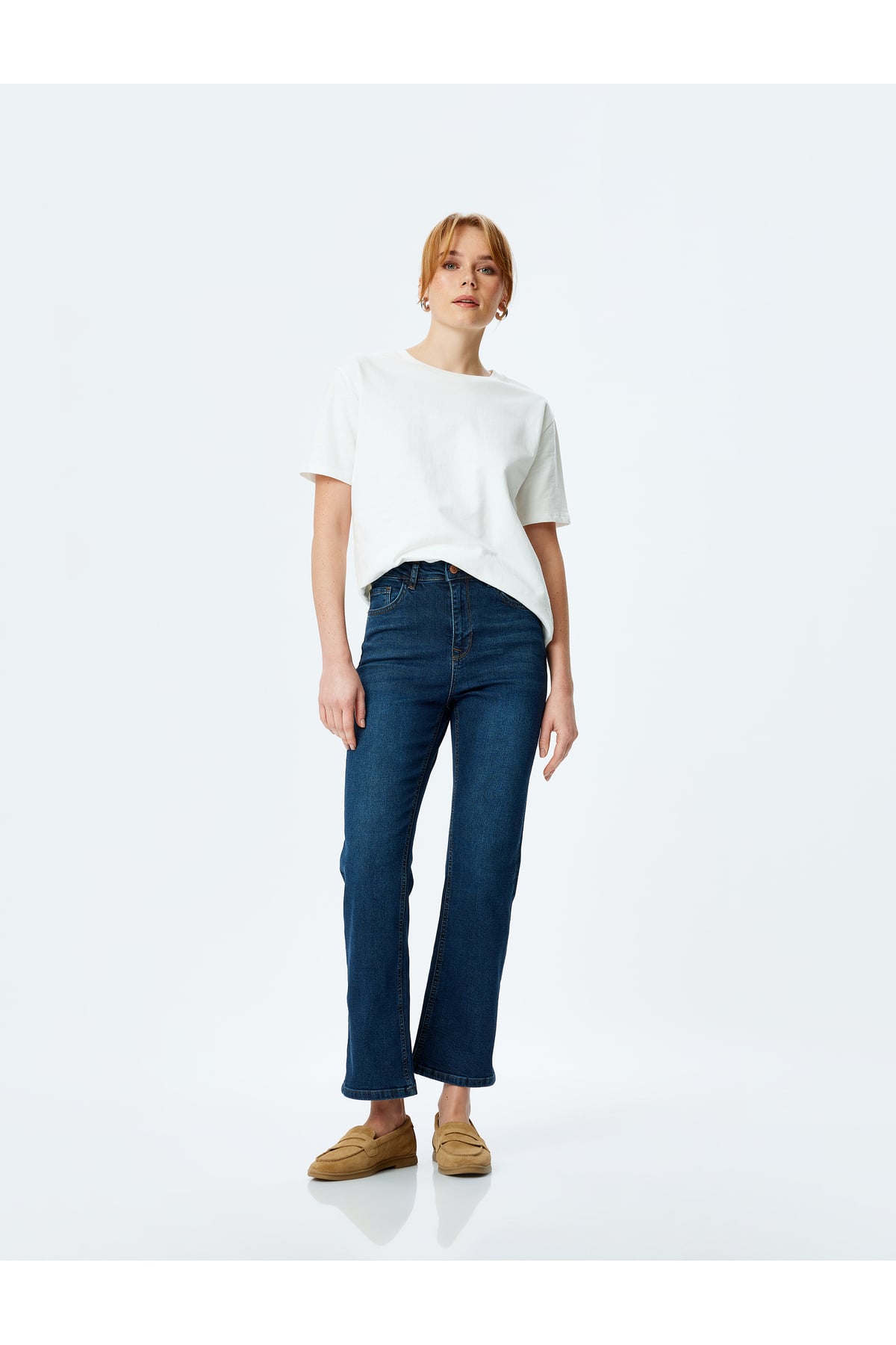 Yüksek Bel İspanyol Paça Denim Pantolon - Kick Flare Jeans