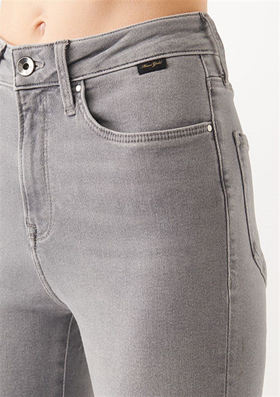10098033901 Serenay Grey Gold Shape Jean Pantolon