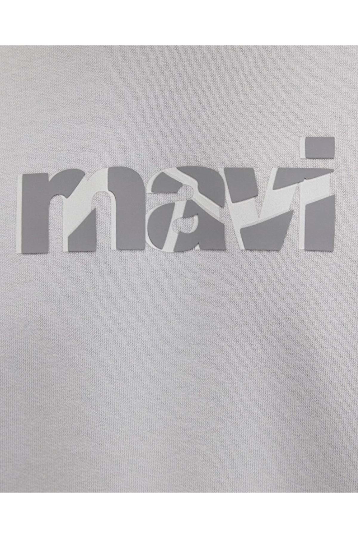 26y Mavi Baskılı Sweatshırt Açık Gri