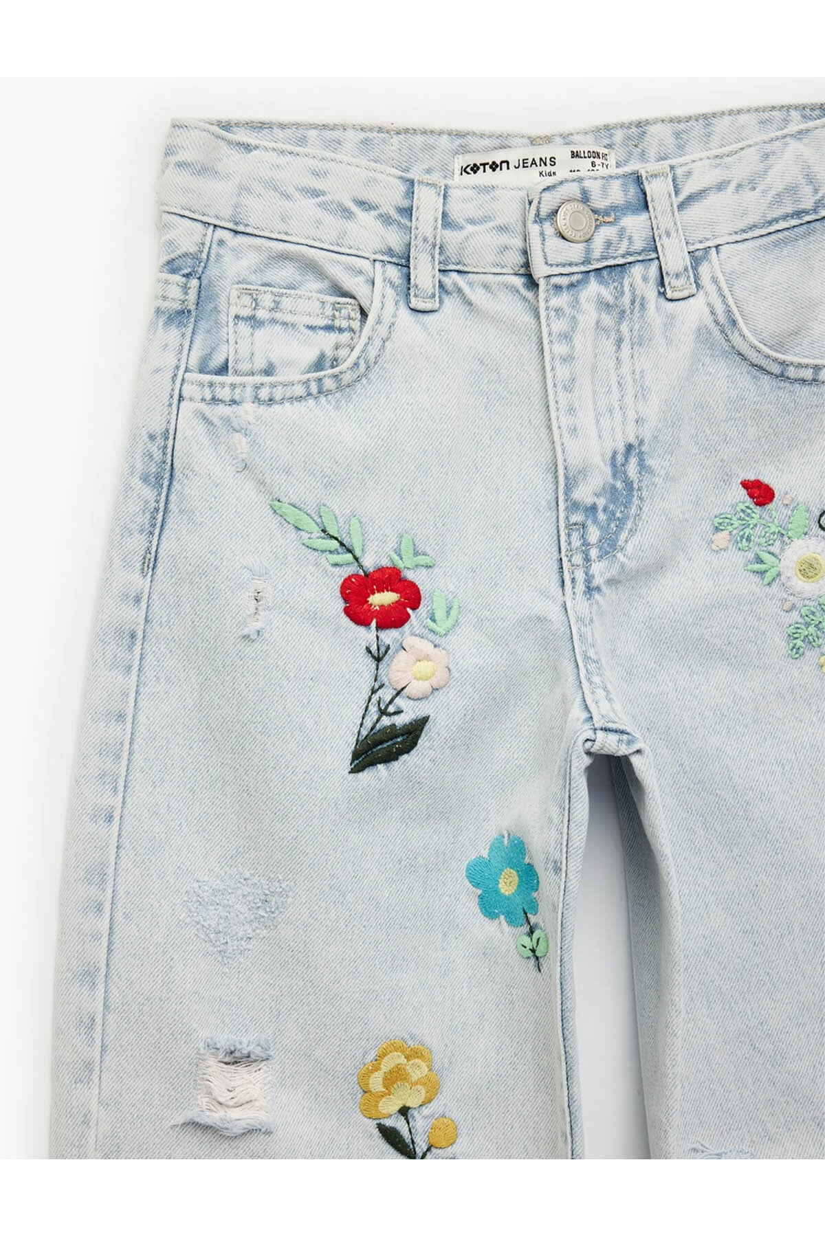 26YY59003209 Açık İndigo Kız Çocuk Jean Pantolon 6SKG40008AD