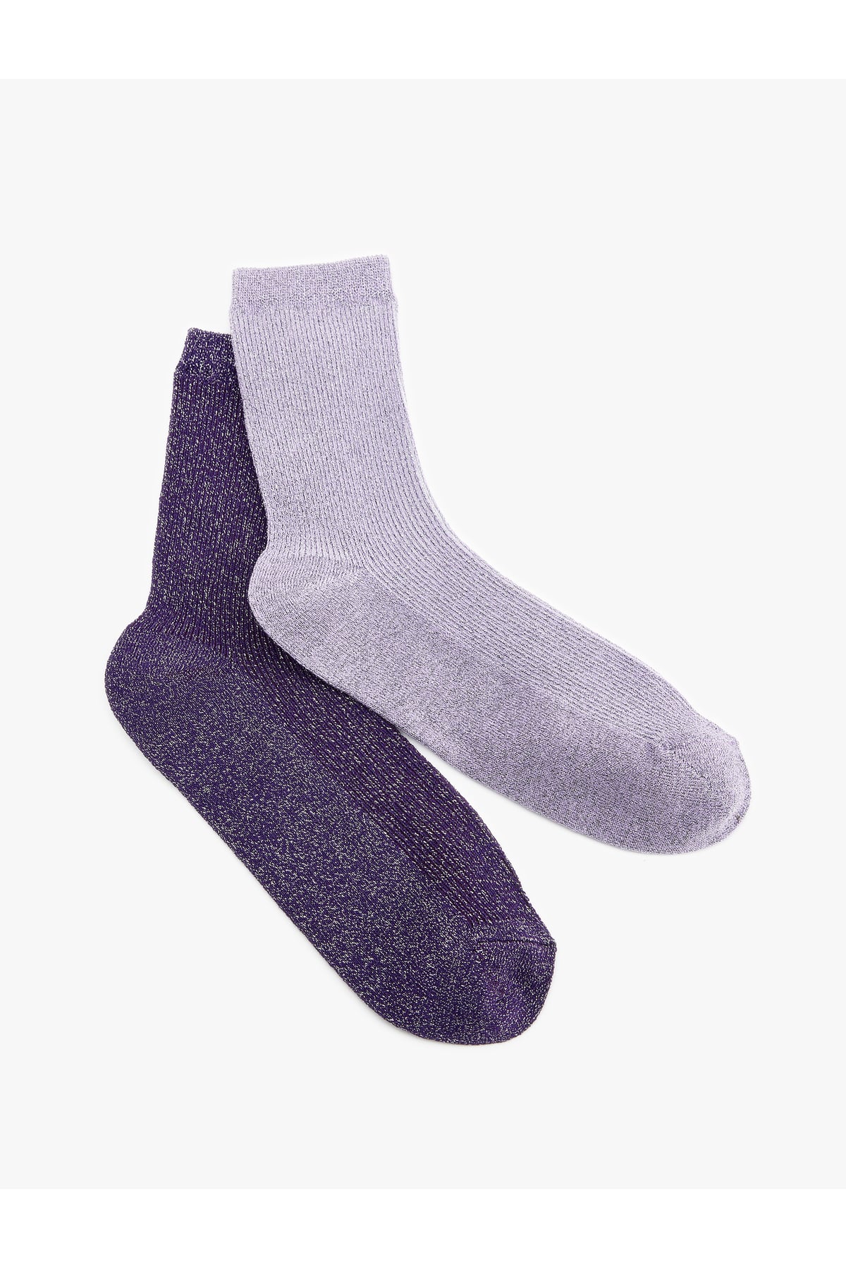 2'li Çok Renkli Simli Soket Çorap Seti