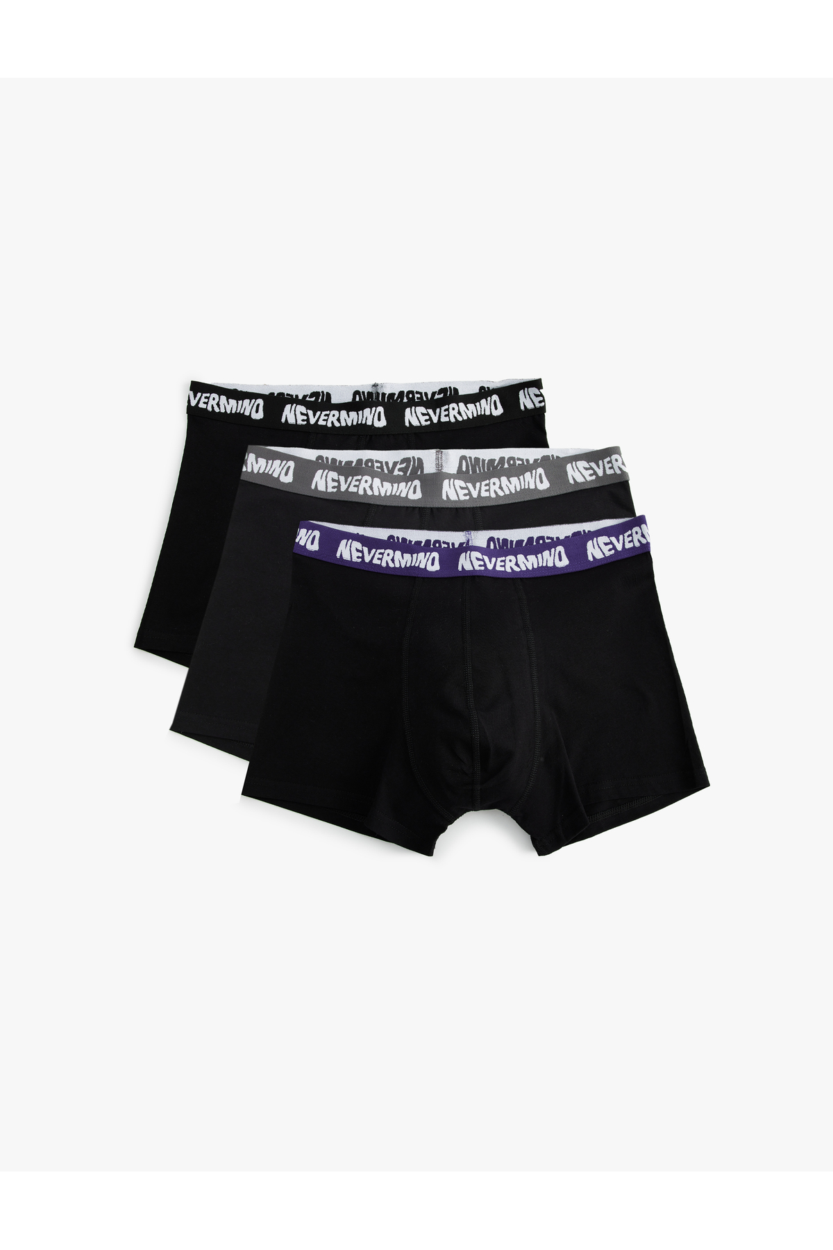 3'lü Boxer Seti Oversize Slogan Baskılı Pamuklu