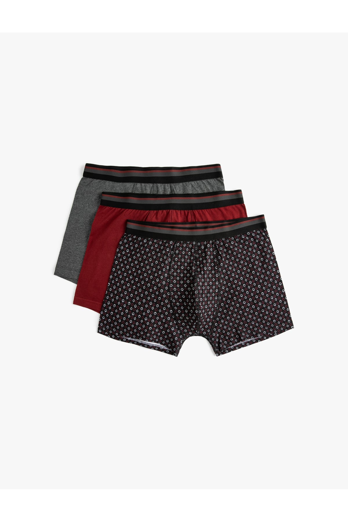 3'lü Boxer Seti Oyun Baskılı Çok Renkli