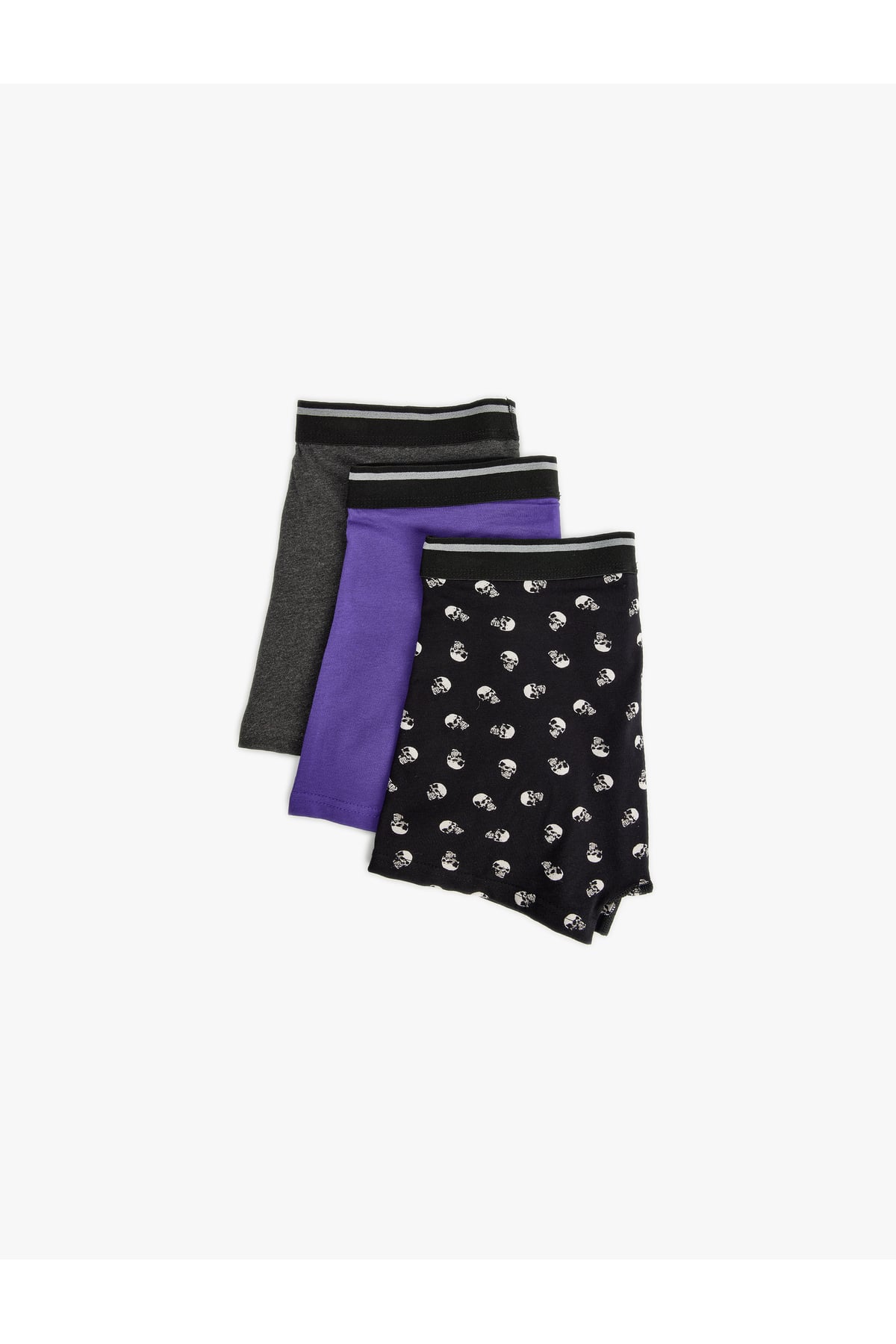 3'lü Boxer Seti Slim Fit Kuru Kafa Baskılı Pamuklu