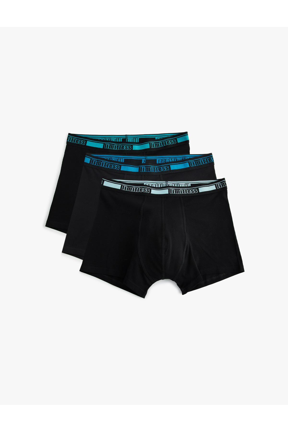 3'lü Boxer Seti Slim Fit Slogan Baskılı Pamuklu