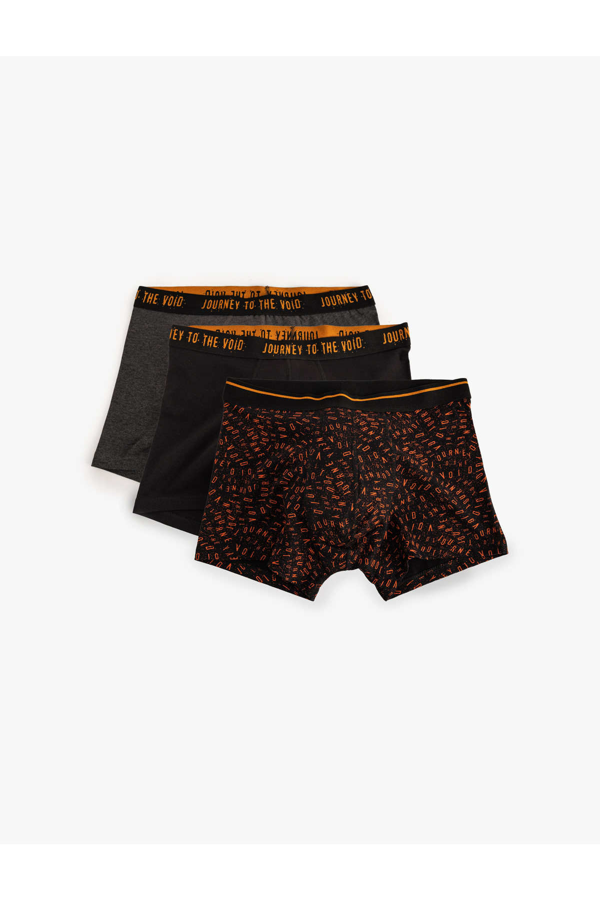 3'lü Boxer Seti Slogan Baskılı Pamuklu