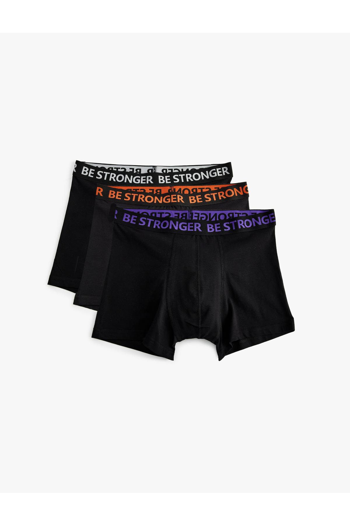 3'lü Boxer Seti Slogan Baskılı Pamuklu